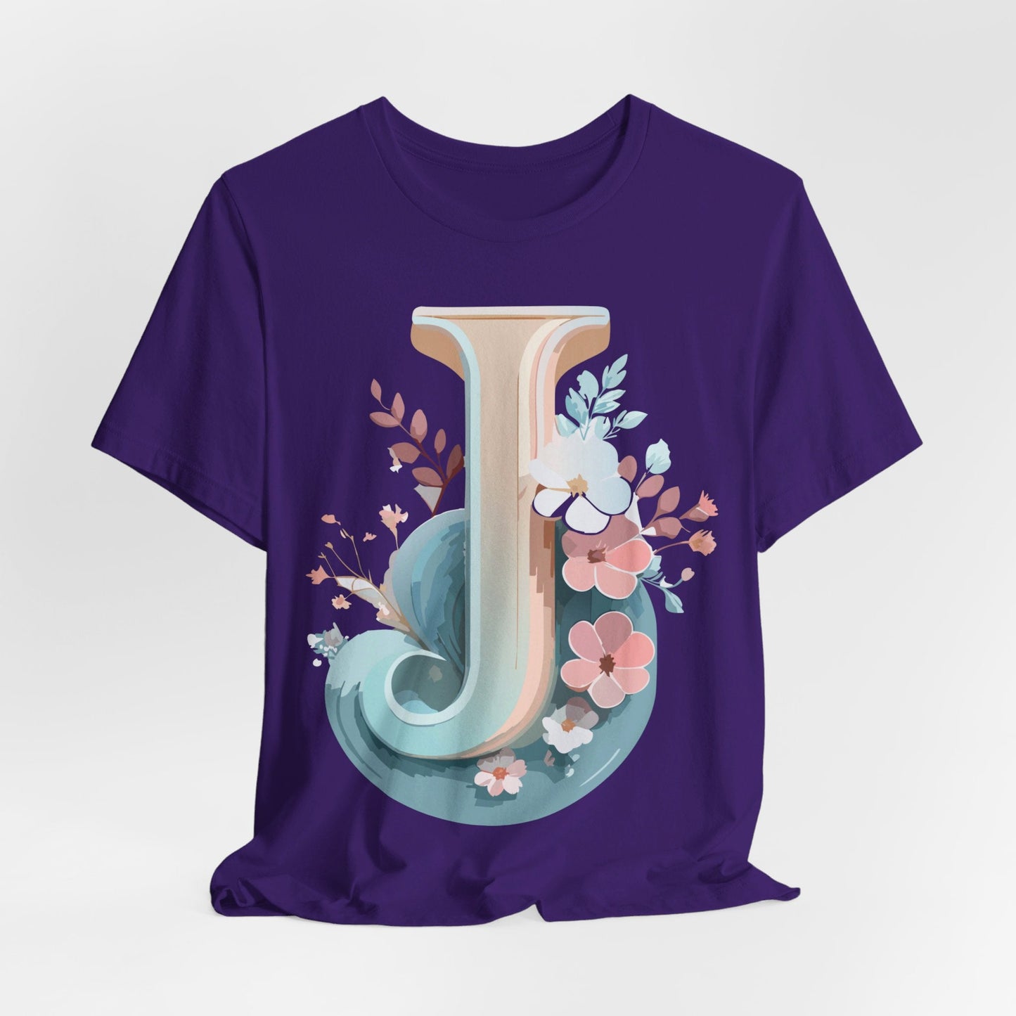 Letter J Shirt Graphic Unisex Tee With Original Vintage Inspired Artwork By Adelpha