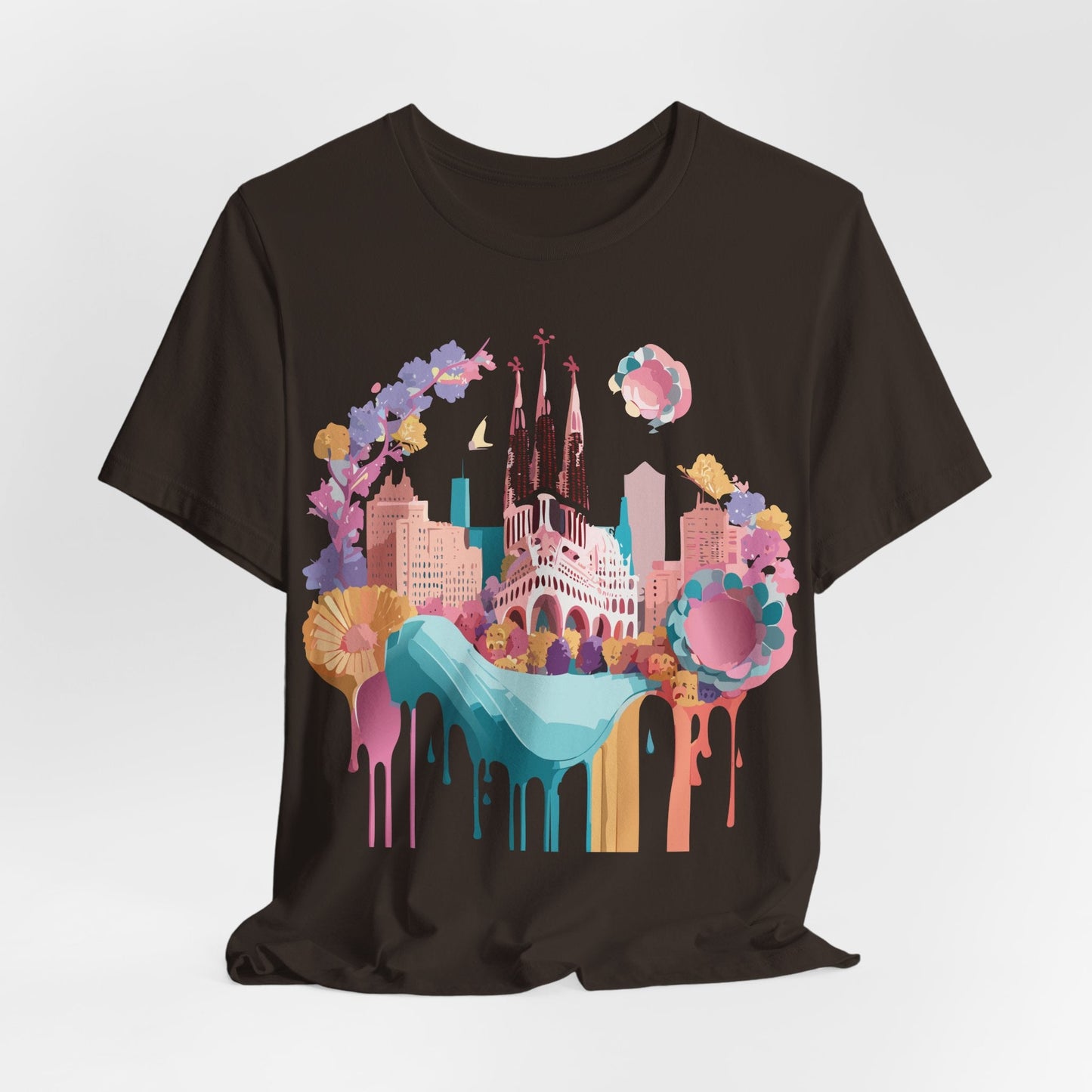 Tourist Shirt Barcelona Graphic Tee Unisex Vintage Style Adelpha Artwork Art Design Tee