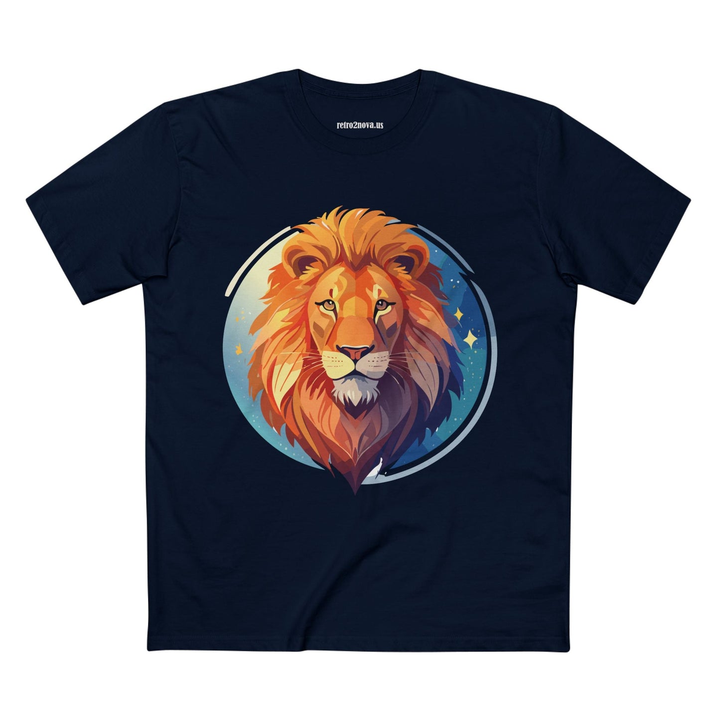 Unisex Premium Cotton Staple Tee With Lion Art Design Retro2Nova Art Collection For Everyday Comfort And Breathable Fit