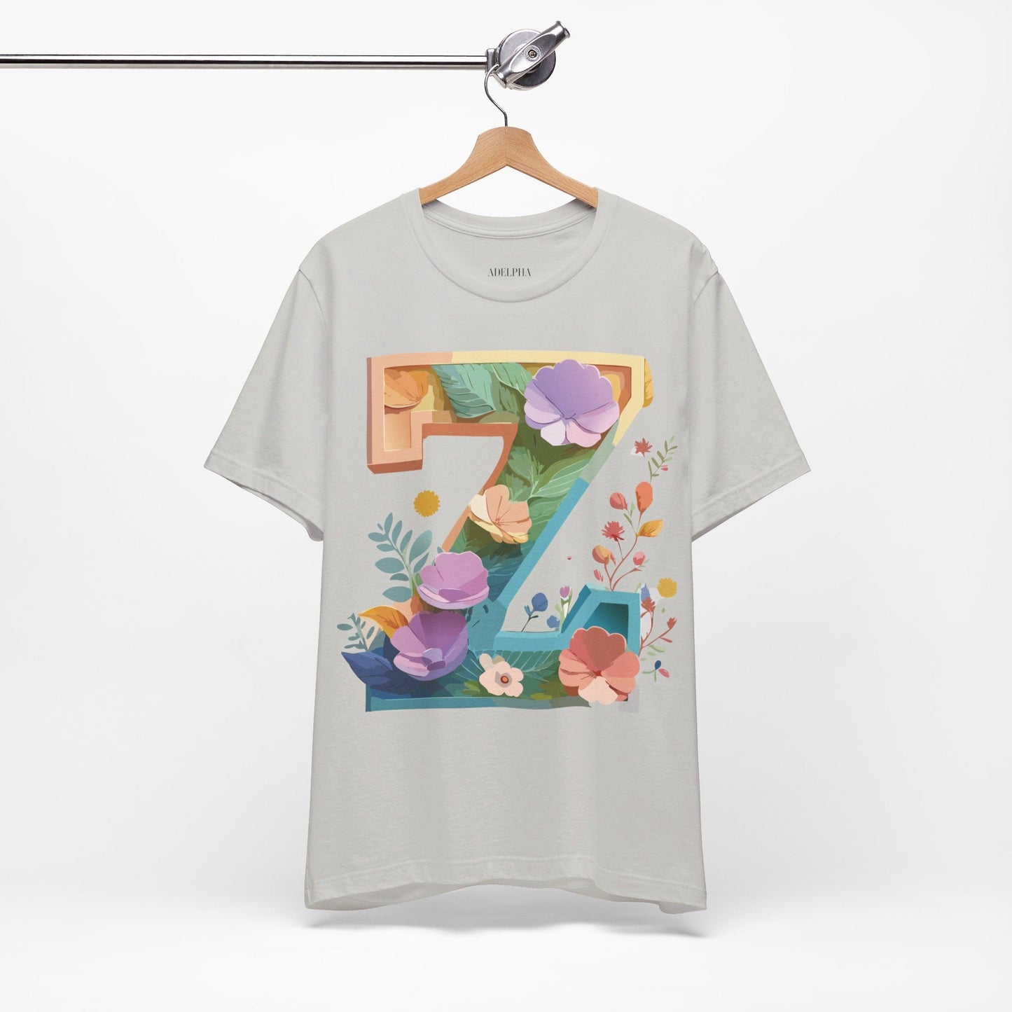 Unisex Letter Z Graphic Tee  Vintage Inspired Art Short Sleeve