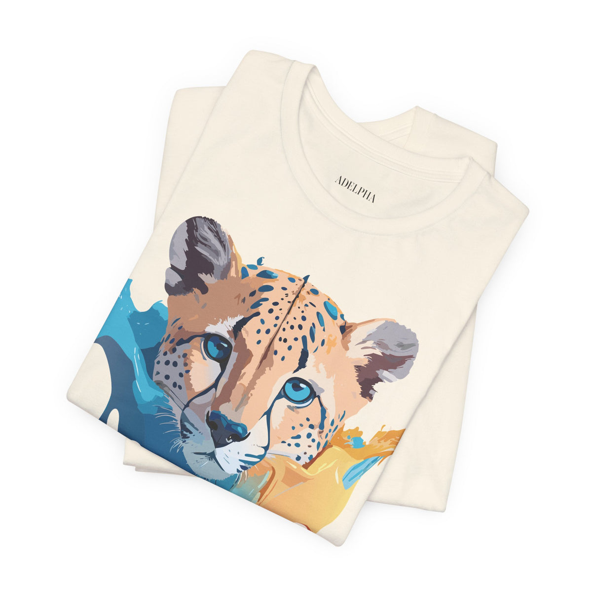 Cheetah Graphic Unisex Cotton Bella+Canvas Tee with Art Animal Design e5