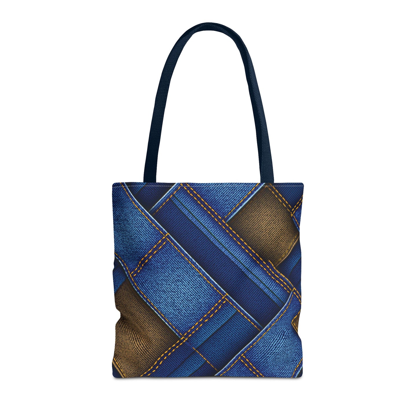 Denim Fabric Imitation Print Unisex Canvas Bag Poly Spun 3 Sizes Tote Bag 147