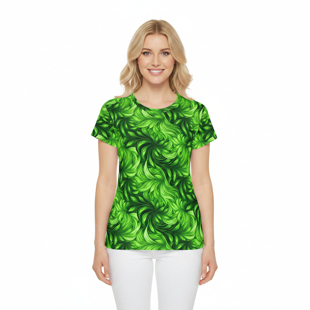 Women Poly Span T-Shirt with Floral Print