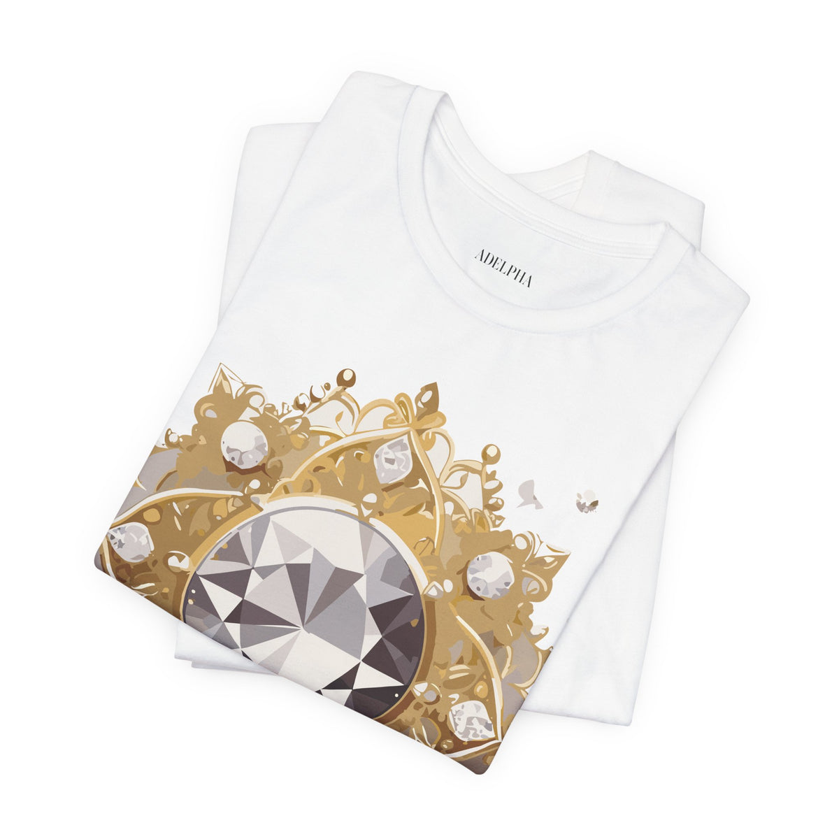 Jewelry Graphic Unisex Cotton Bella+Canvas Tee with Gemstones Art Design m41
