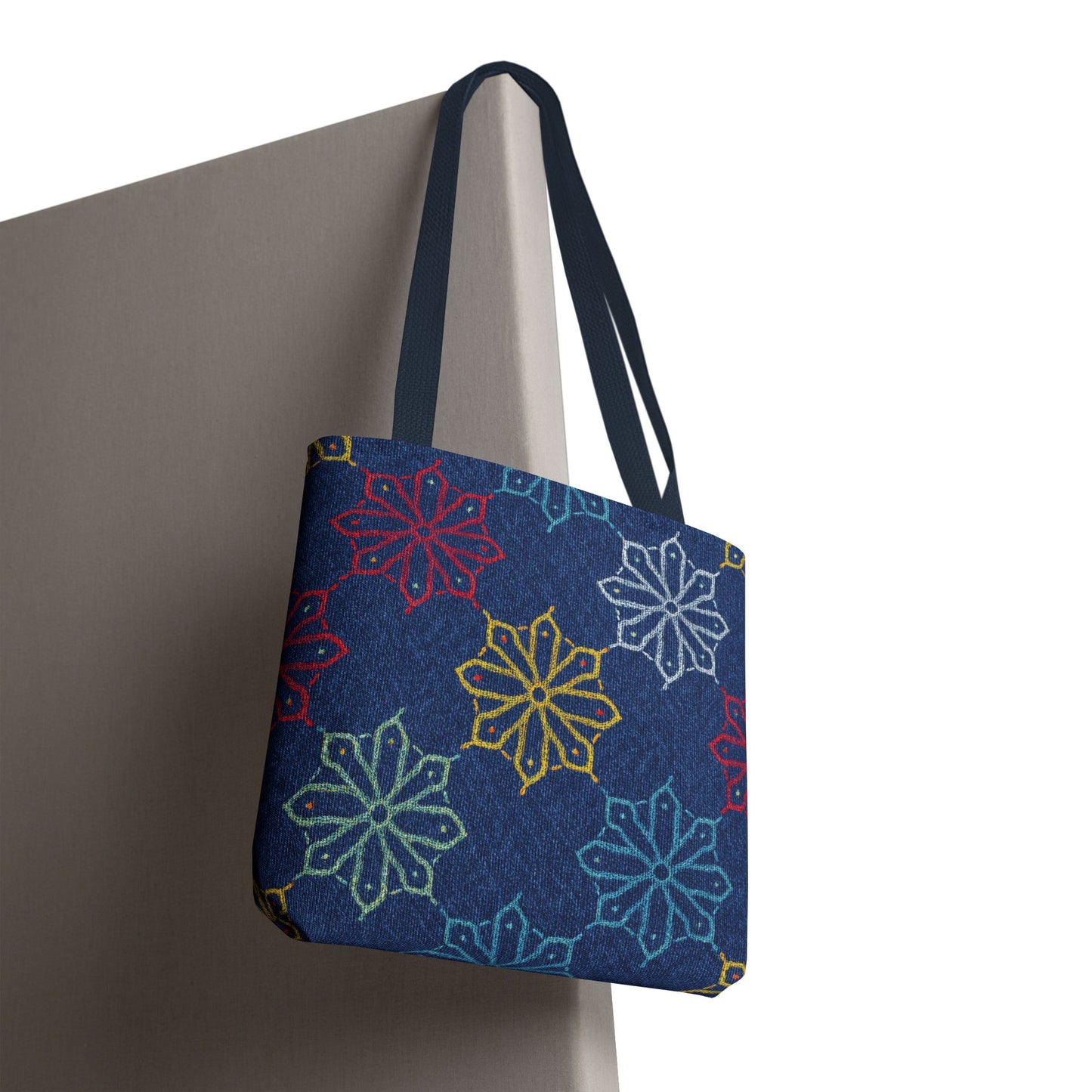 Diwali Graphic Denim Fabric Imitation Print Unisex Canvas Bag Poly Spun 3 Sizes Tote Bag 205-7