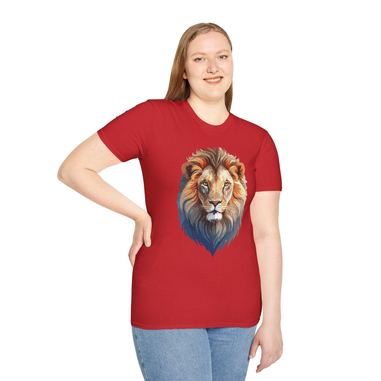 Gildan Lion Graphic Short Sleeve Softstyle Tee 100 Percent Cotton