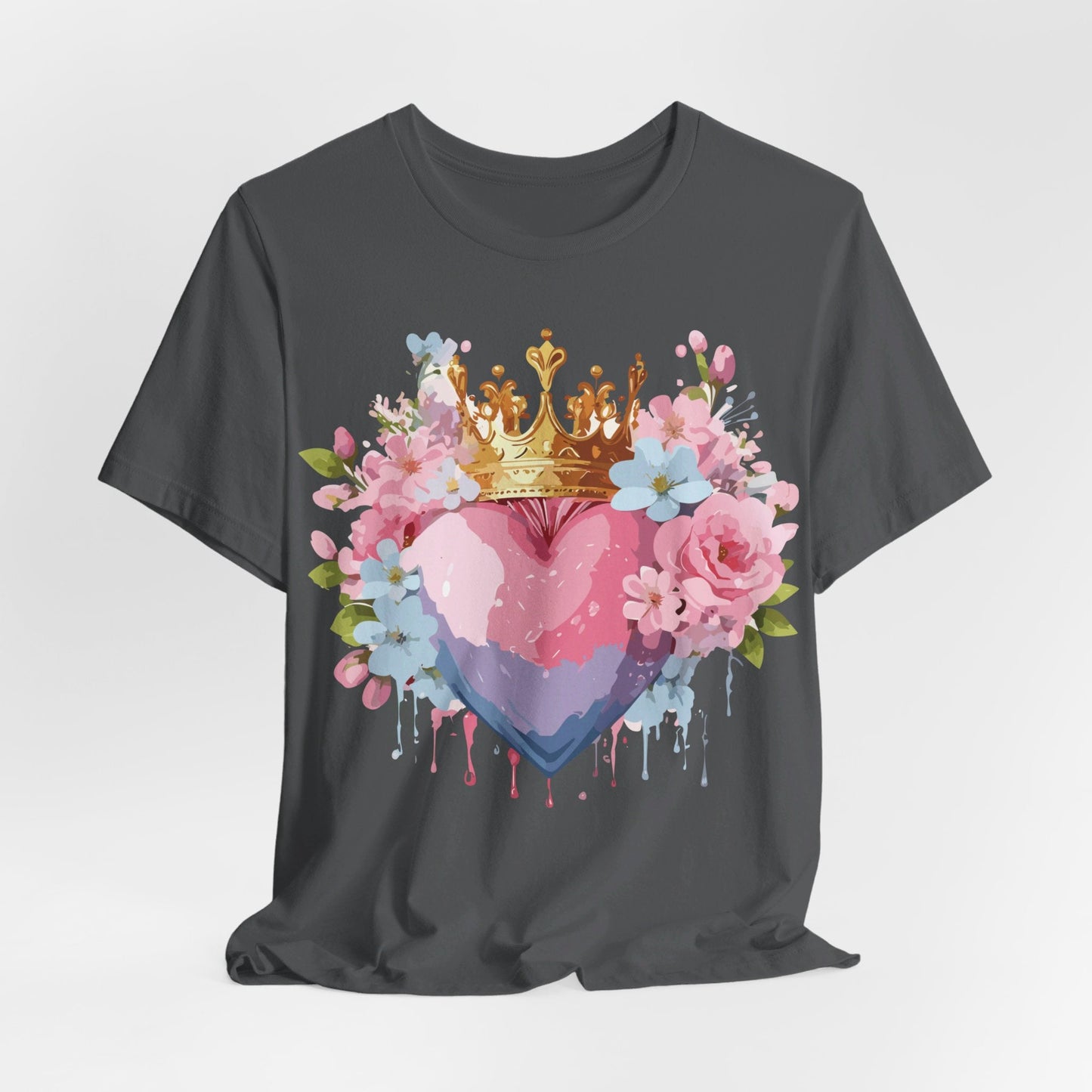 Valentine Day Graphic Unisex 100 Cotton Vintage Artwork with Love and Flower Design Tee 18