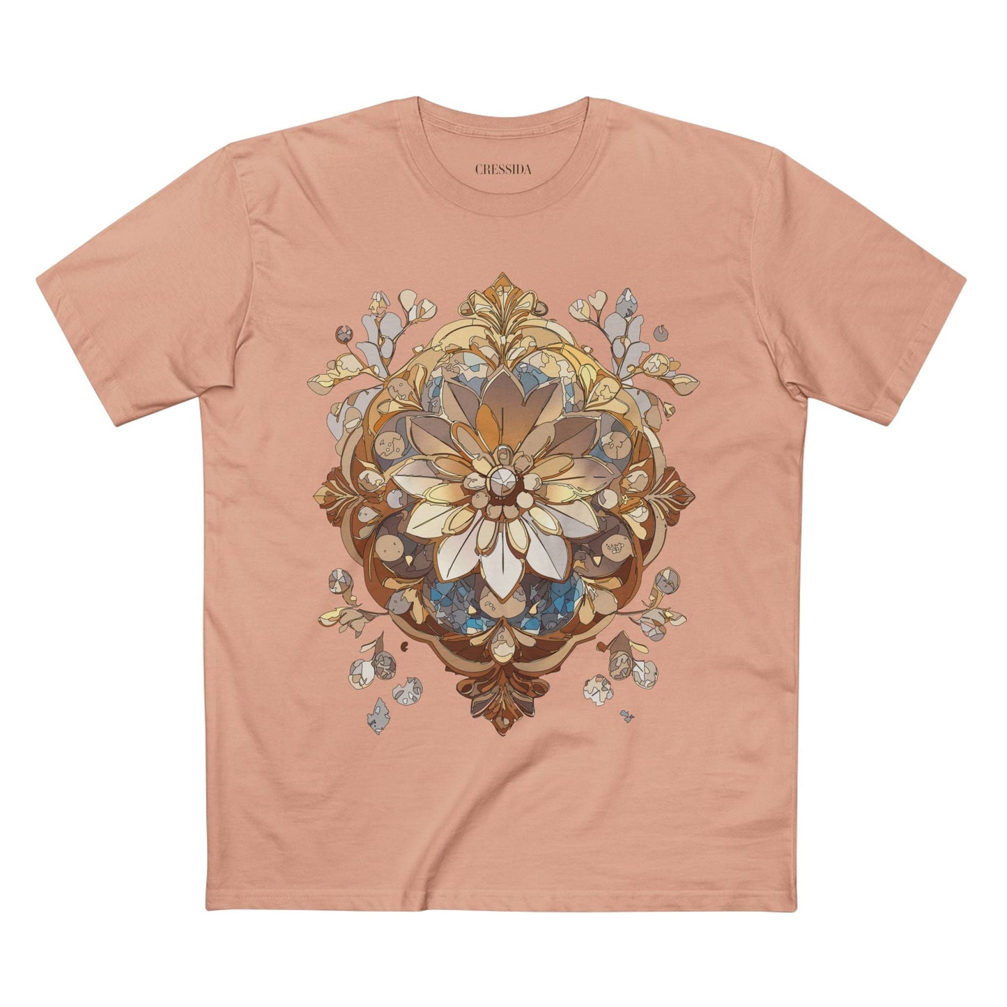 Floral Graphic T-Shirt Unisex 100 Cotton Art Design with Antique Flowers Tee 18