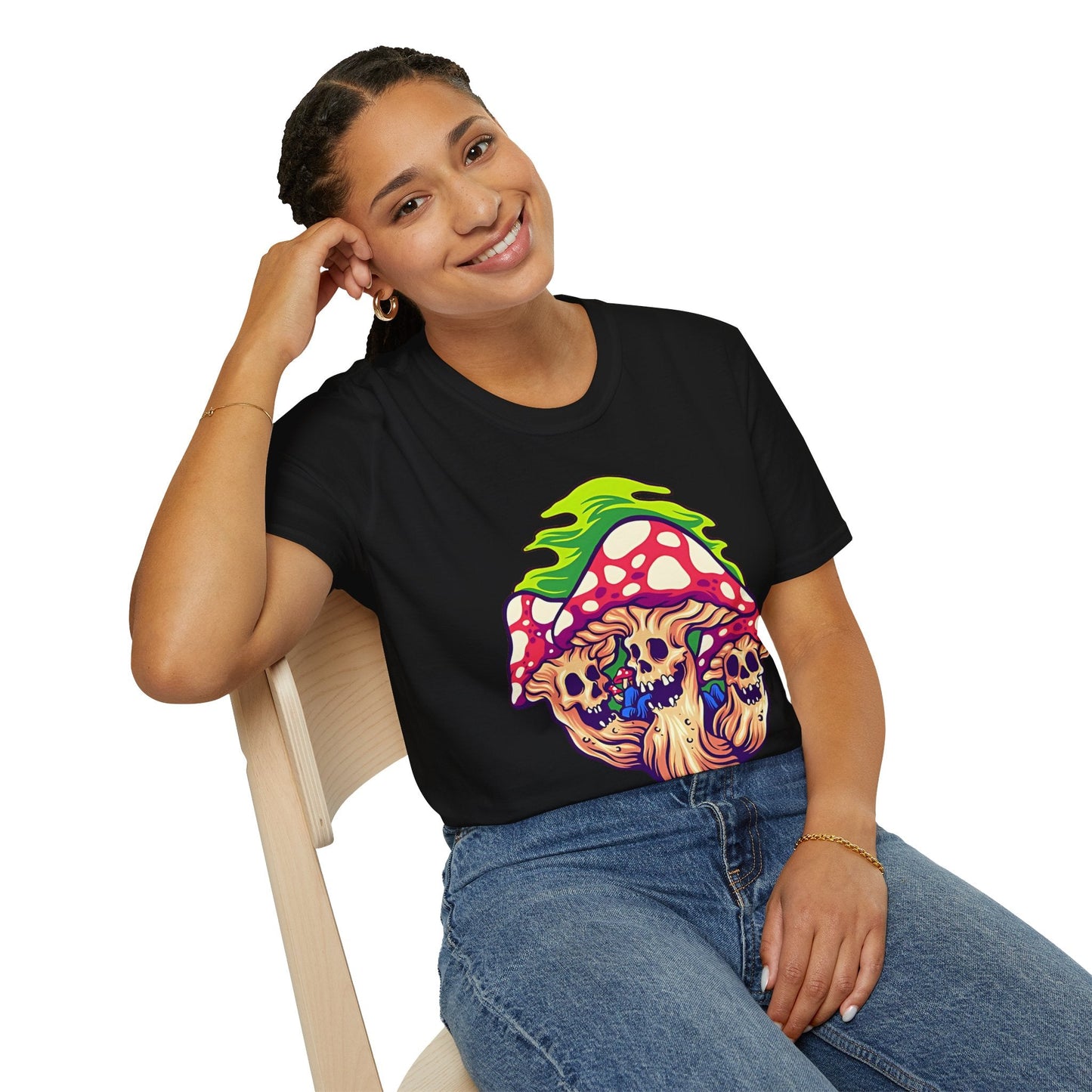 Mashroom Tee Shirt Unisex Softstyle Gildan 64000 Cotton With Funny Mashroom Design