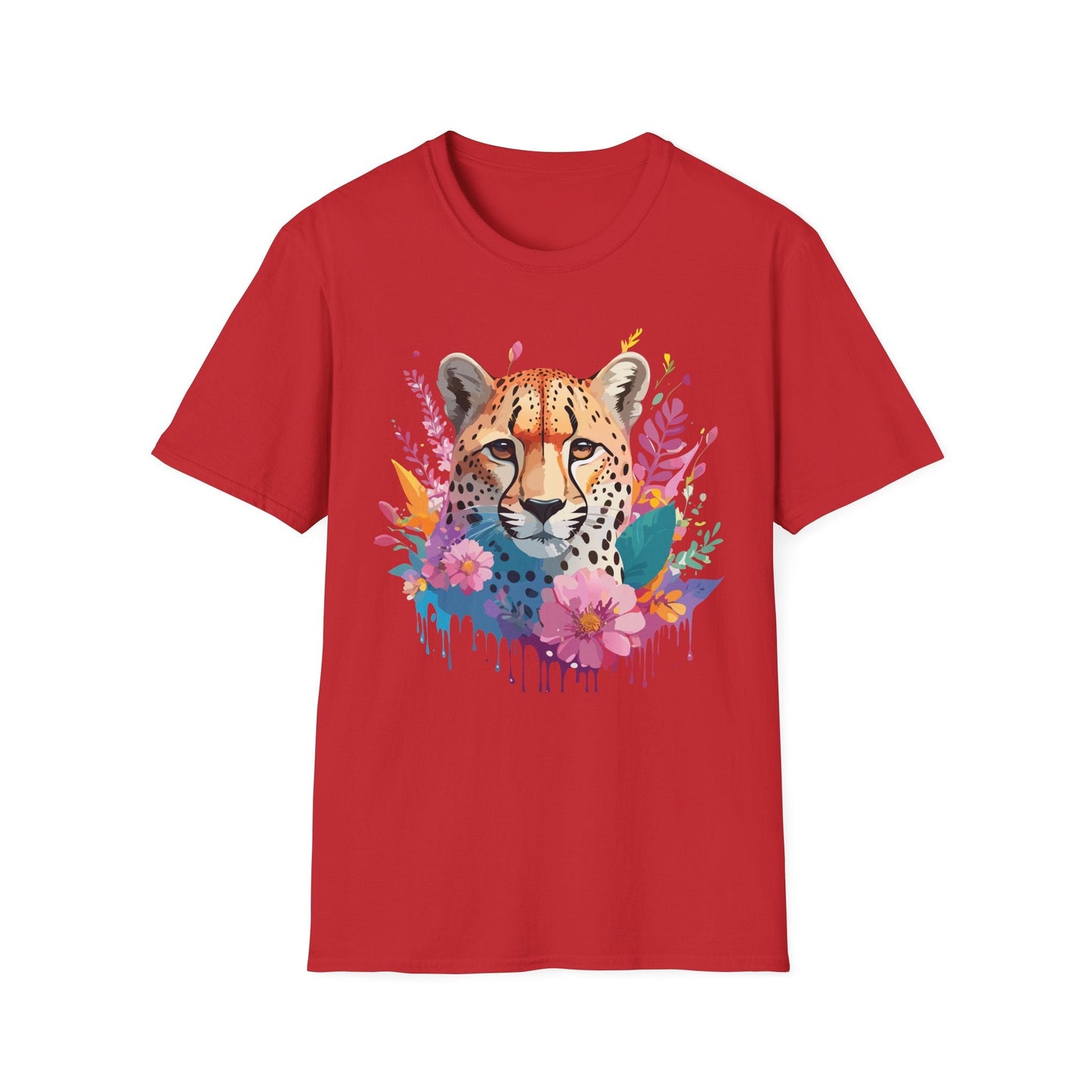 Unisex Cheetah Print Tee Softstyle Gildan 64000 Lightweight Apparel