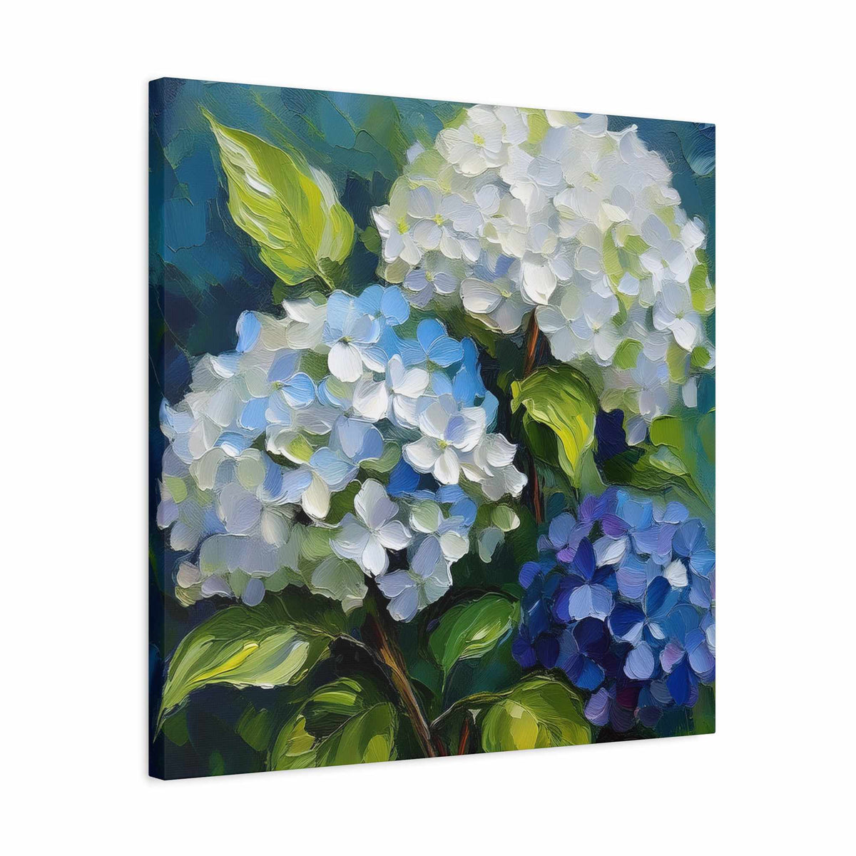 Hydrangeas Print Canvas, Flowers Oil Paint Print 20x20, 24x24, 30x30, 32x32, 36x36, Floral Art Design Print Non-Frame MC-30