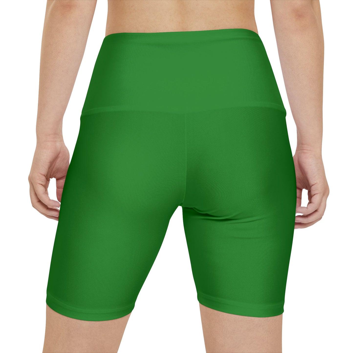 Forest Green Women's Green Workout Shorts — High-Waist Active Bike Shorts