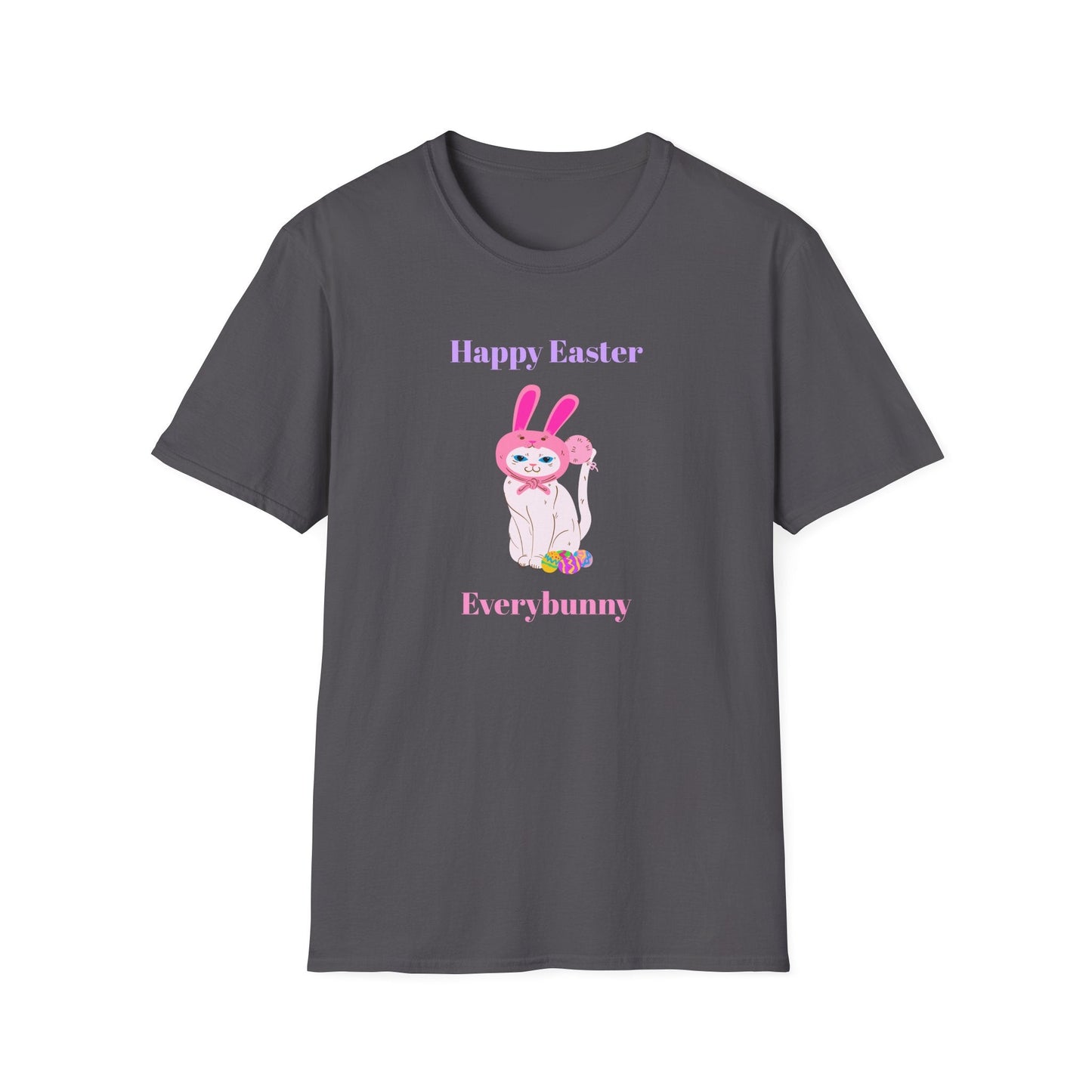 Unisex Easter Bunny T Shirt Softstyle 64000 Tee With Easter Design Print Gildan 100 Percent Ring Spun Cotton