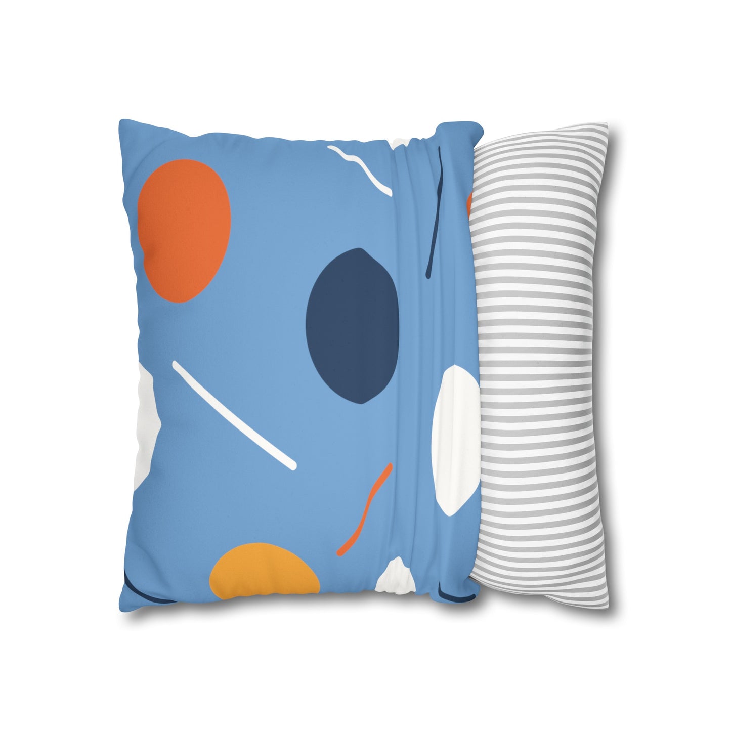 Faux Suede Pillowcase with Abstract print