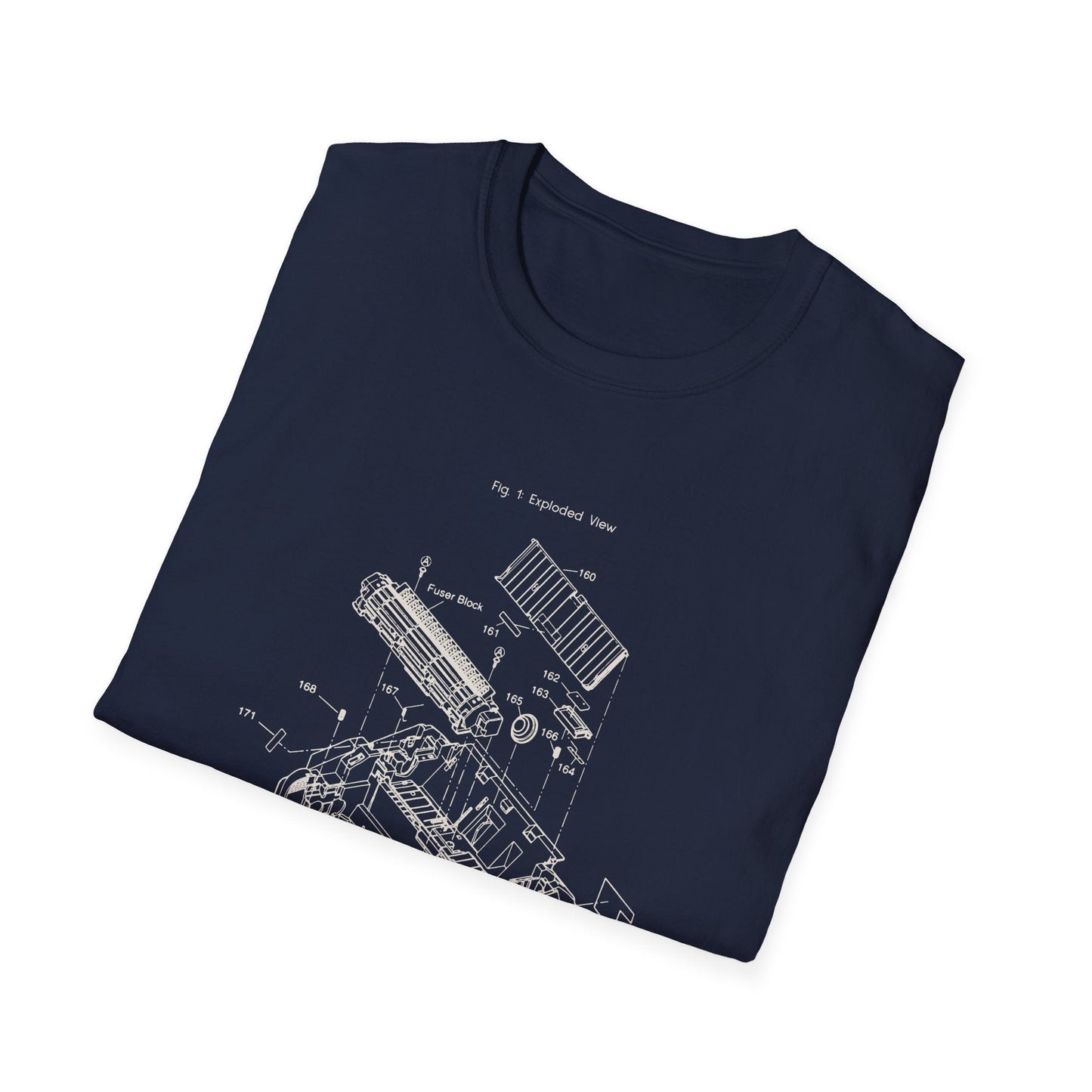Unisex Cotton T-Shirt Vintage Home Printer Blueprint Tee Home Printer Works 4 Microdots Slogan