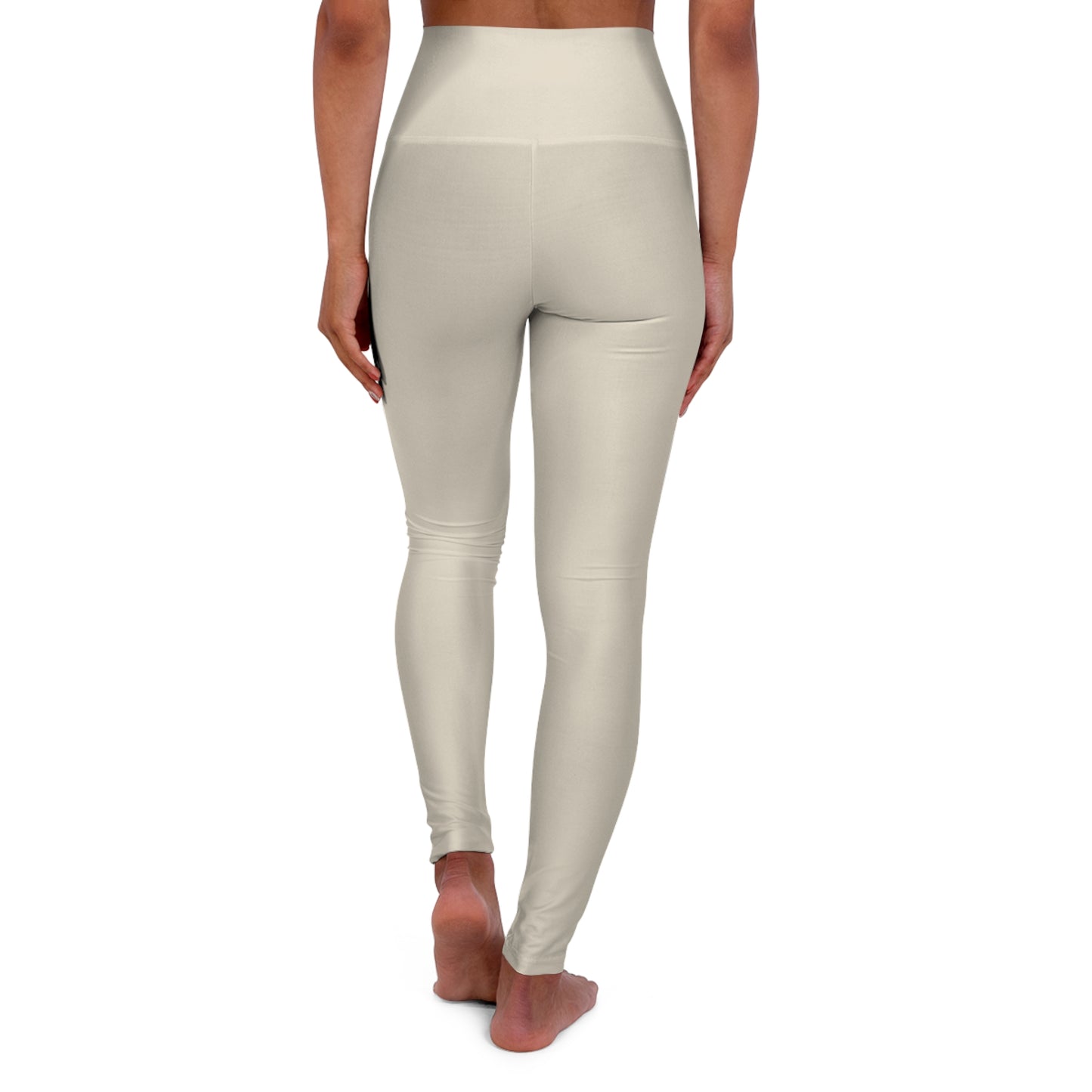 Bone Color High-Waist Yoga Leggings Women's Seamless Poly-Span Stretchy Pants XS-2XL