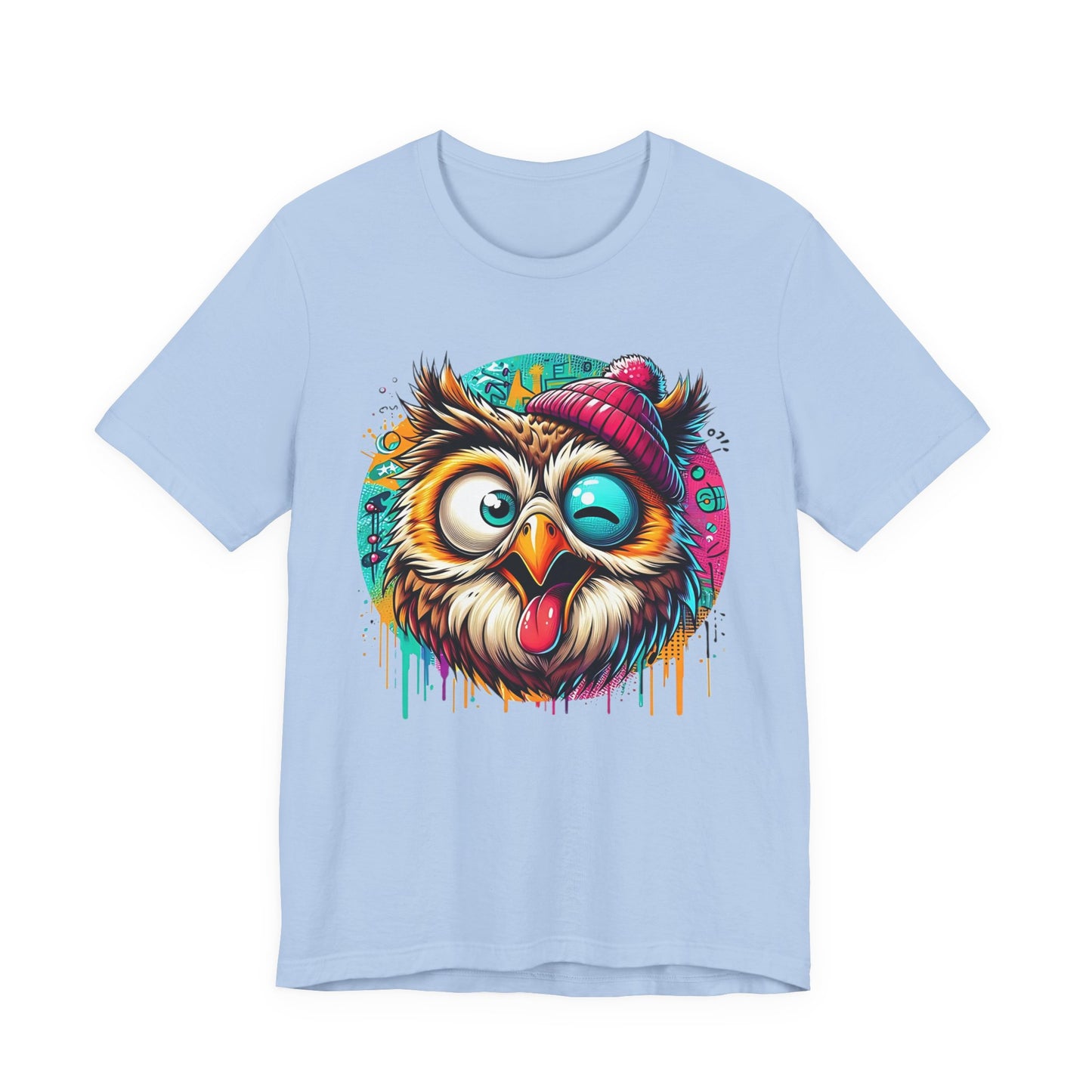 Colorful Owl Graphic Tee, Fun Owl Shirt, Funny Bird Shirt, Cute Cartoon Tees, Animal T-Shirt, Animal Tees, Art Design T-Shirt