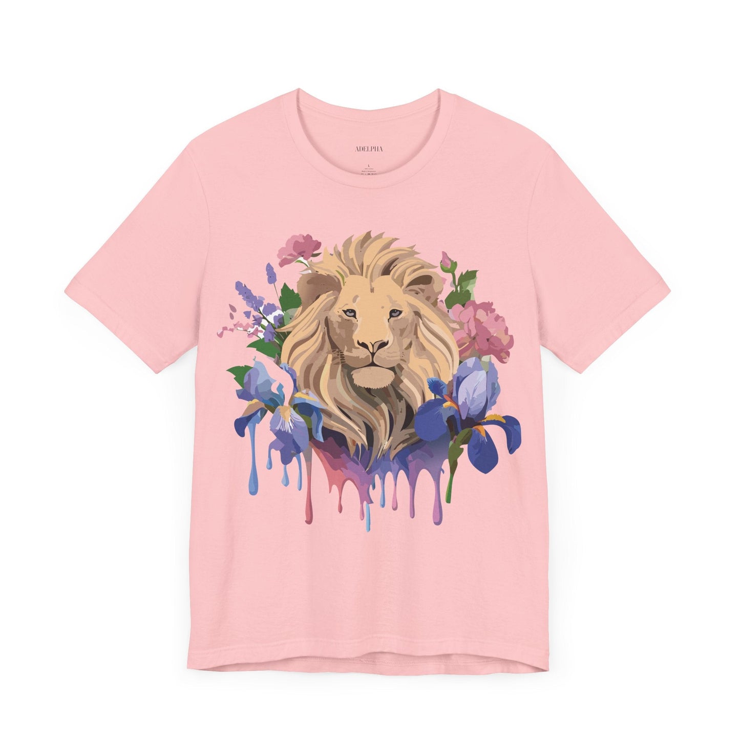 Adelpha Lion Shirt Unisex Graphic Tee Short Sleeve Vintage Style Lion Design Artwork