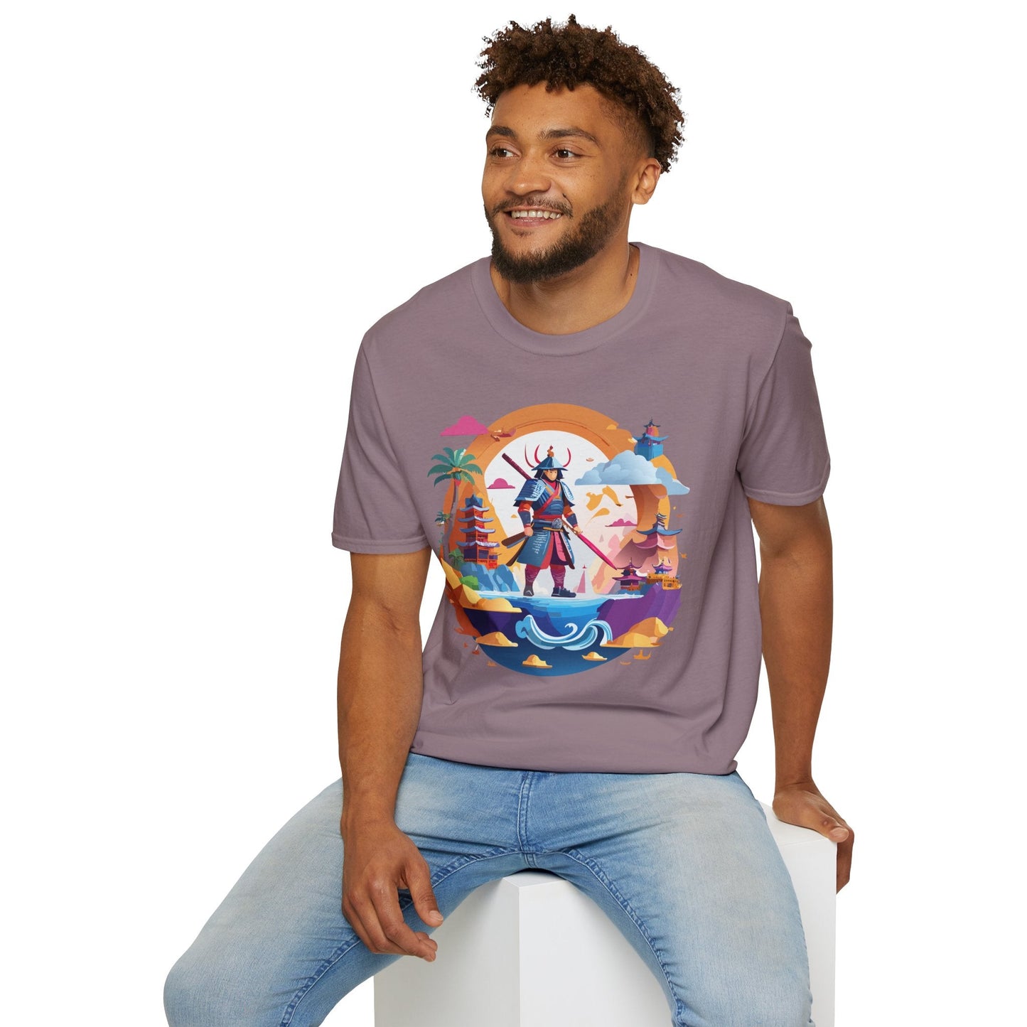 Samurai T Shirt Unisex Gildan Softstyle 64000 100 Percent Ring Spun Cotton Lightweight Tee