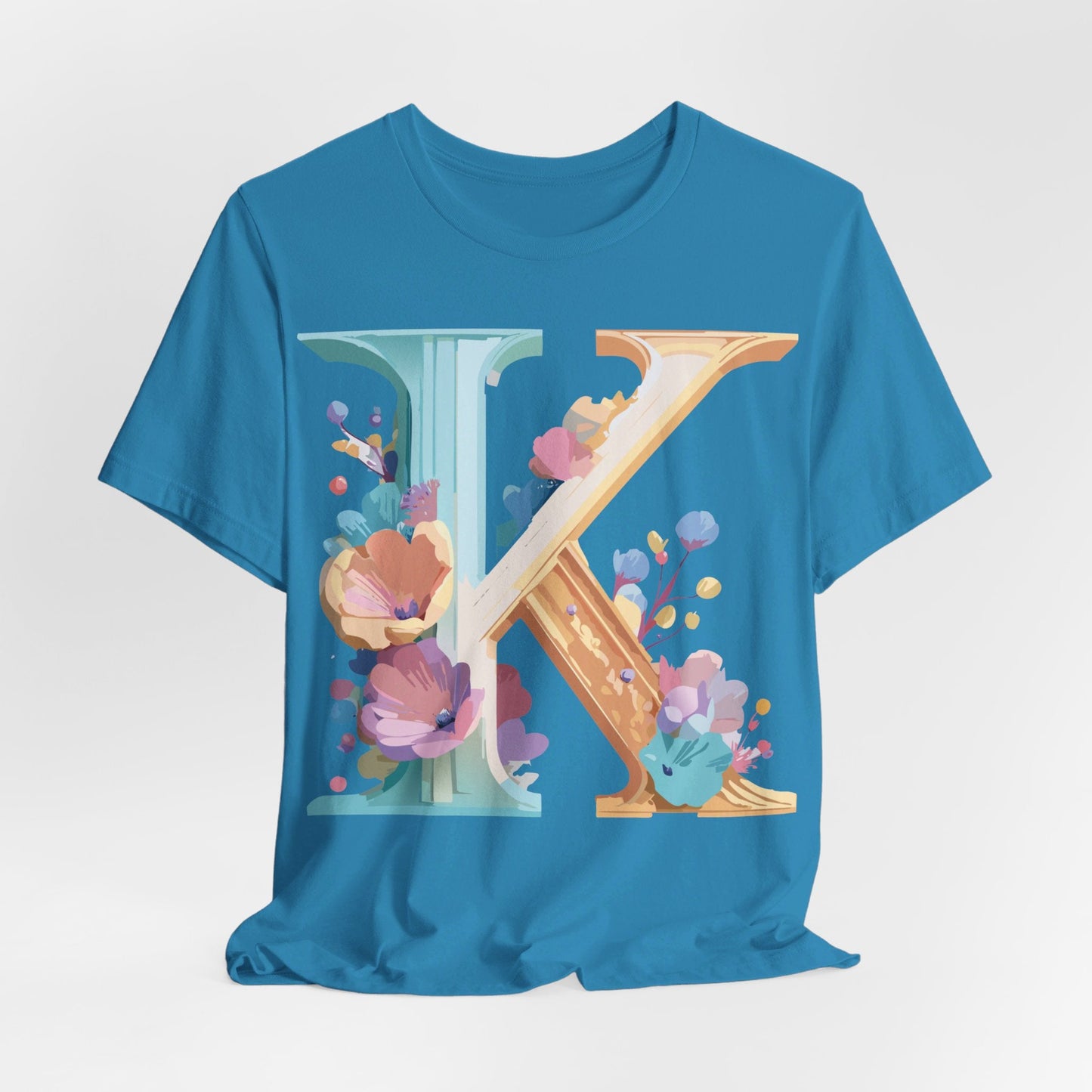 Letter K Shirt Graphic Tee Unisex Vintage Inspired Adelpha Art Design Tee Premium Soft Cotton