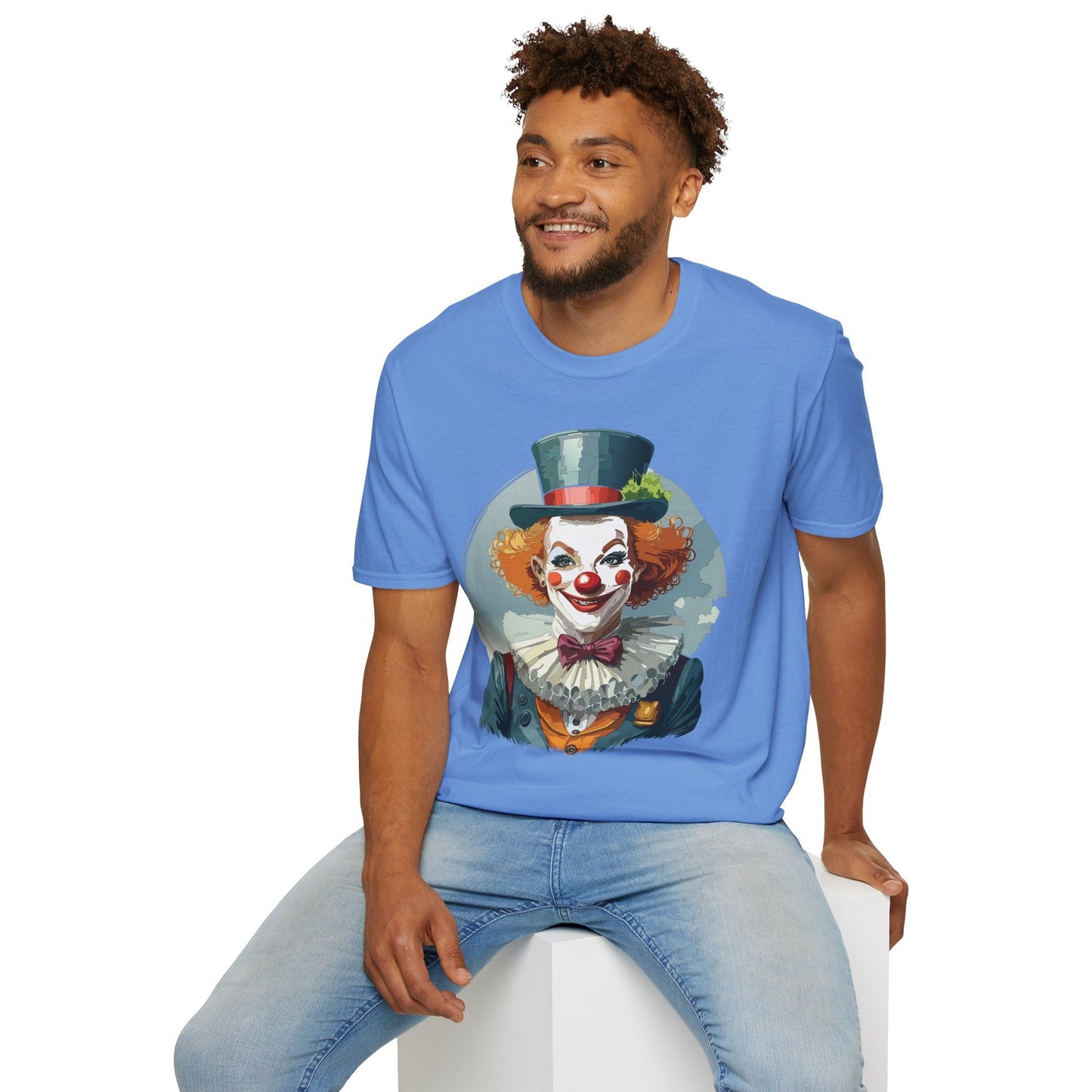 Unisex Clown Shirt Funny Man Circus Design Hundred Percent Ring Spun Cotton Gildan Softstyle Tee
