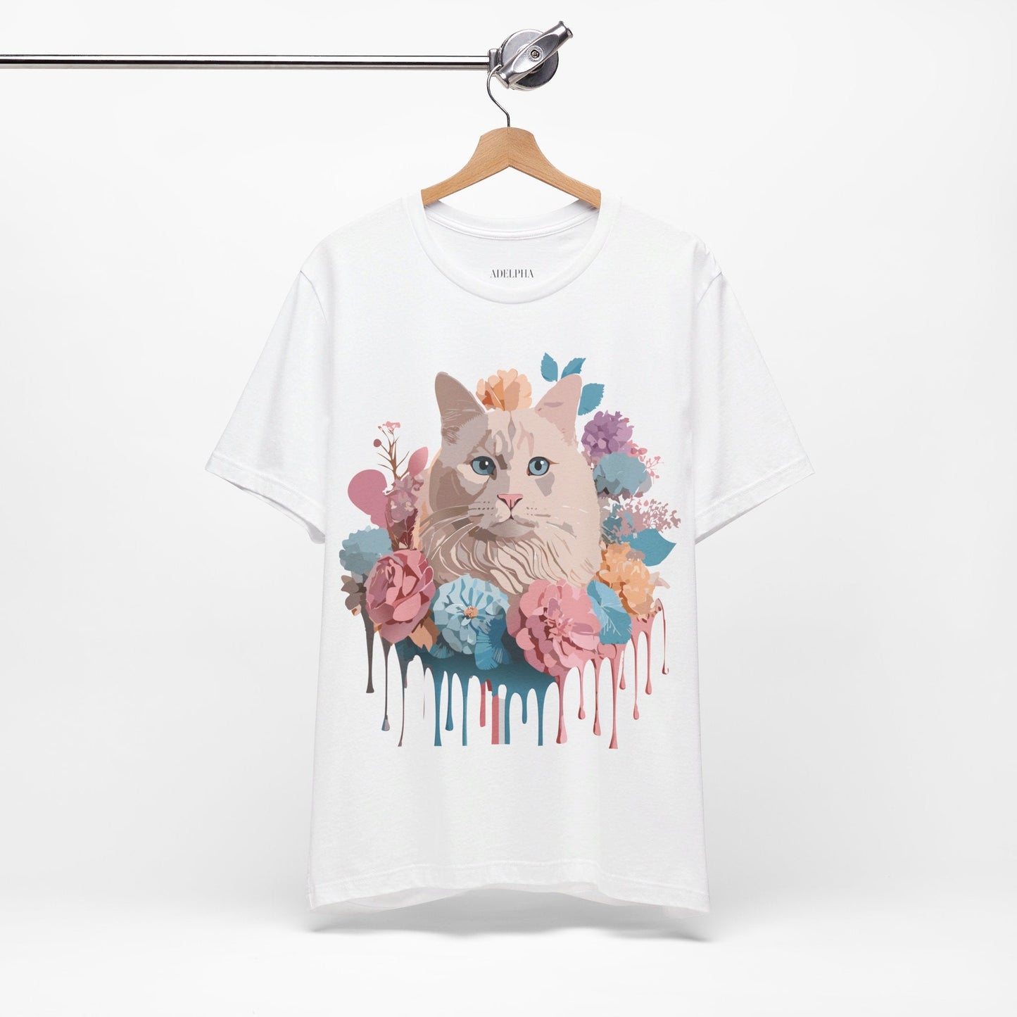 Cat Graphic Tee Unisex Short Sleeve Shirt With Vintage Art Adelpha