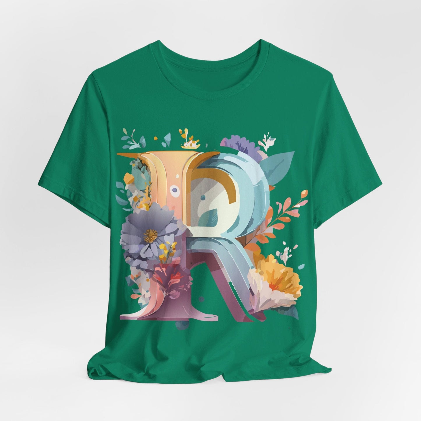 Letter R Graphic Tee Unisex Short Sleeve Vintage Inspired Shirt By Adelpha Art Design Tee