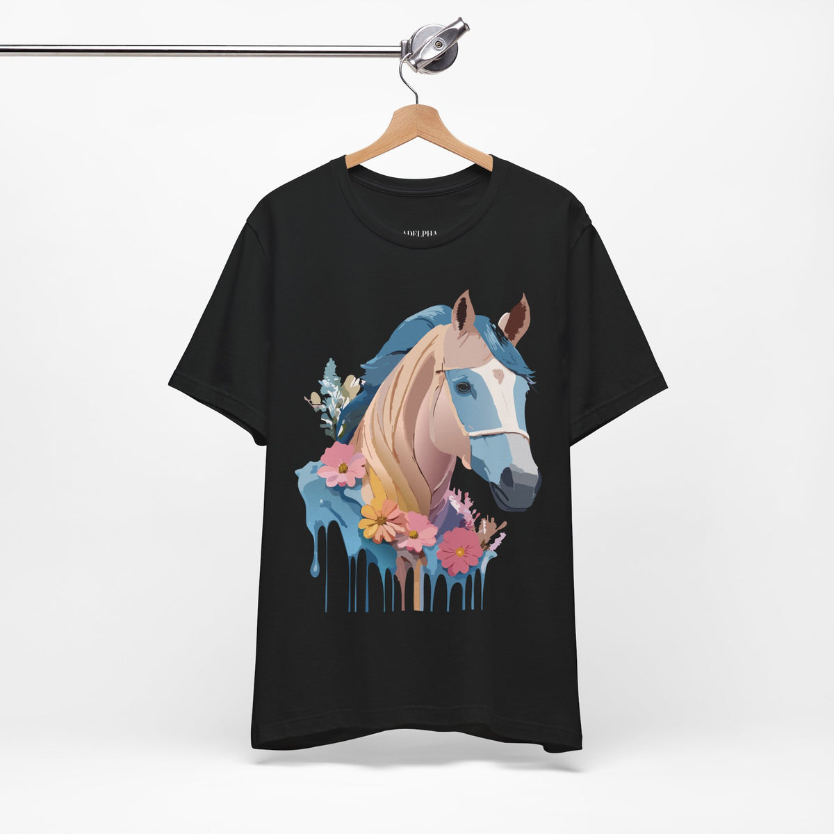 Horse Graphic Unisex Cotton Bella+Canvas Tee with Art Animal Design e33