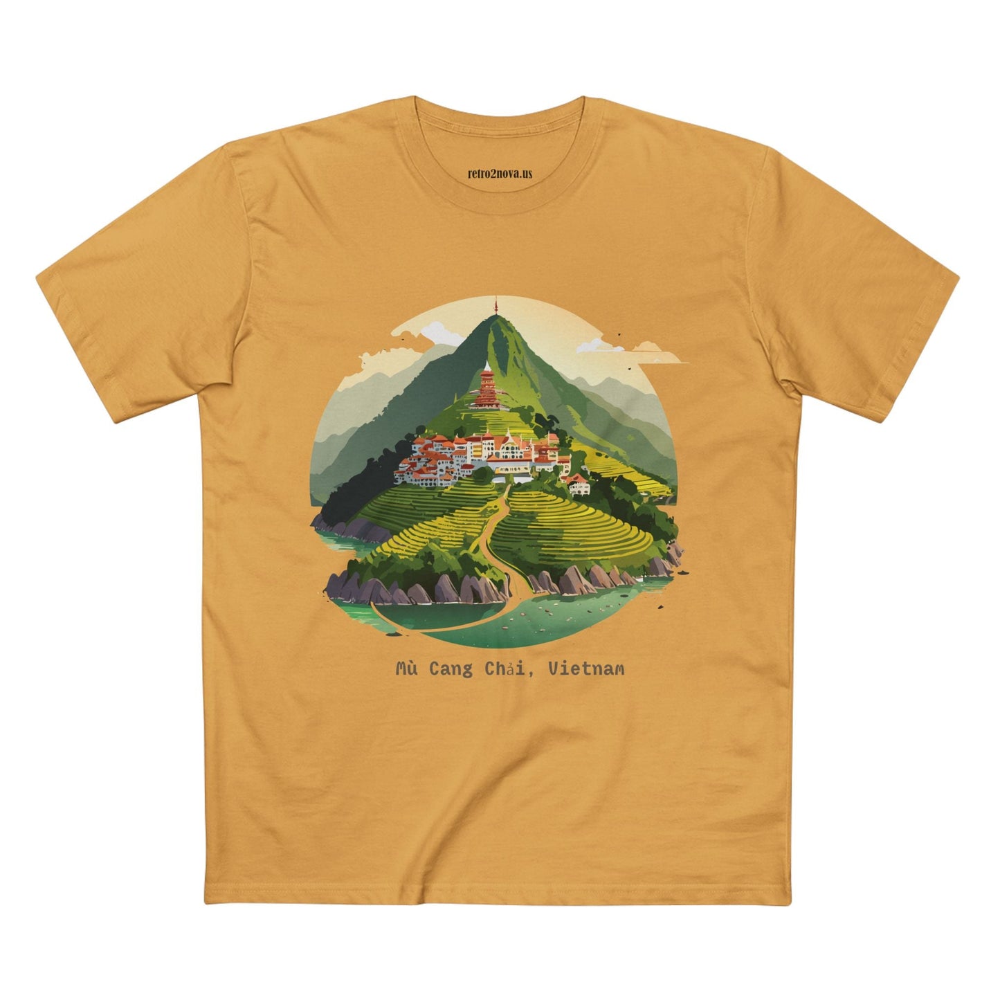 Retro2Nova Unisex Premium Cotton Staple Tee With Original Art Design Vietnam Travel Shirt