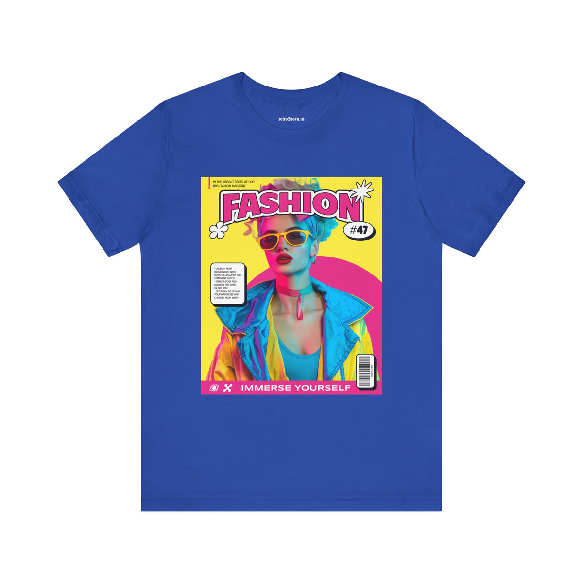 Magazine Cover Graphic Unisex Cotton Bella+Canvas Tee with Retro Poster ab25