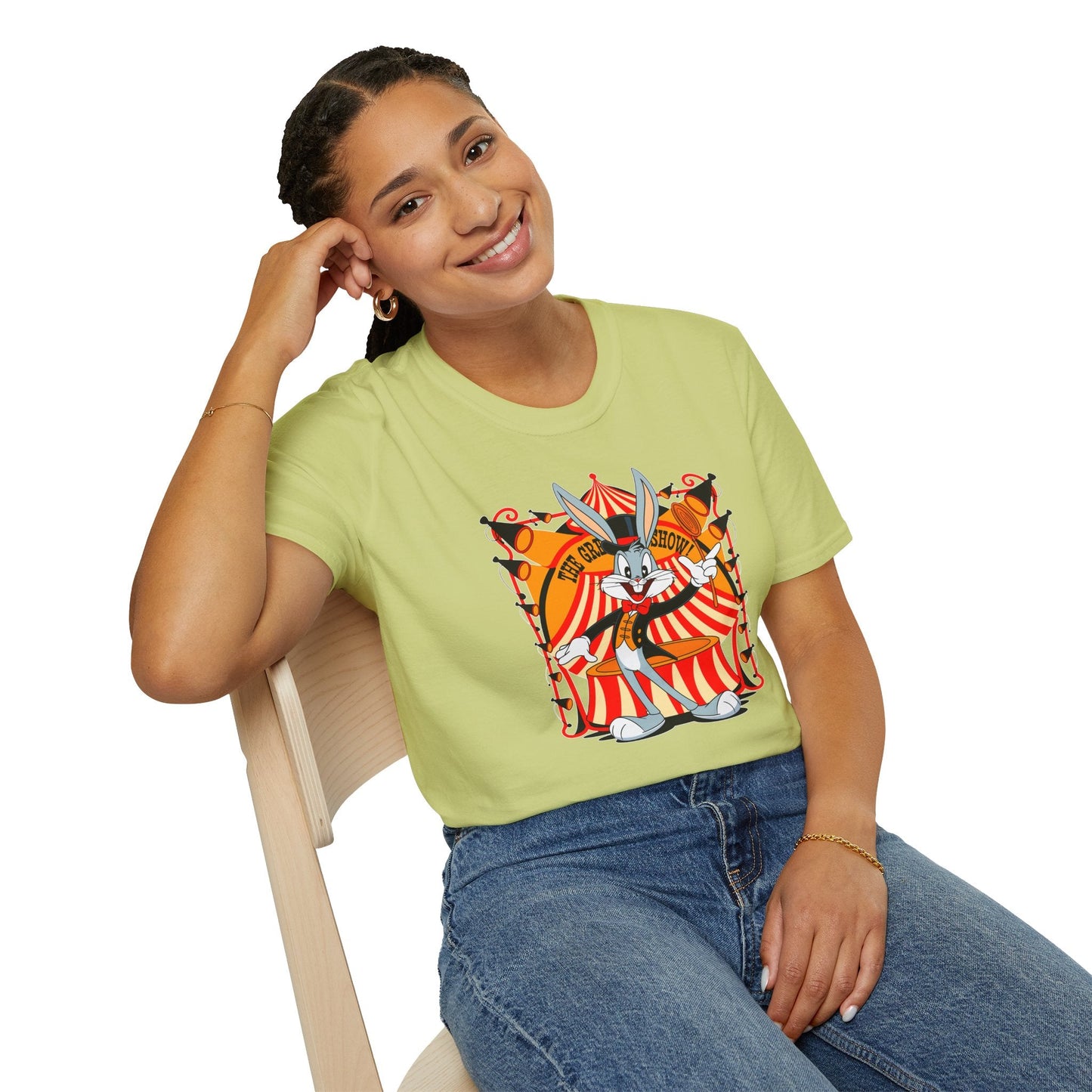 Bugs Bunny Unisex Shirt Gildan Softstyle Tee Cartoon Graphic Design 100 Percent Cotton