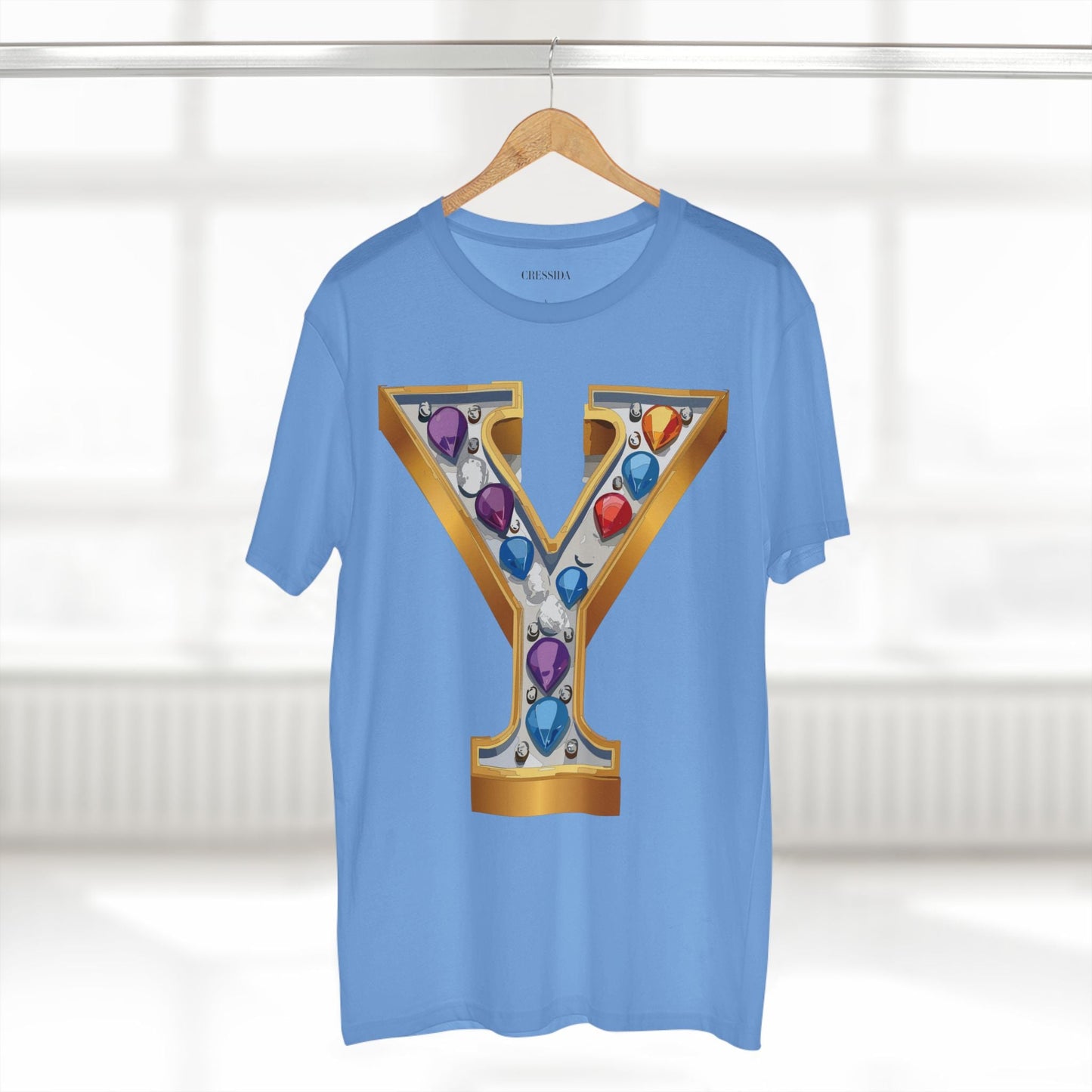 Letter Y Graphic Design Tee Unisex 100 Cotton With Antique Gold Letters Artwork T-Shirt