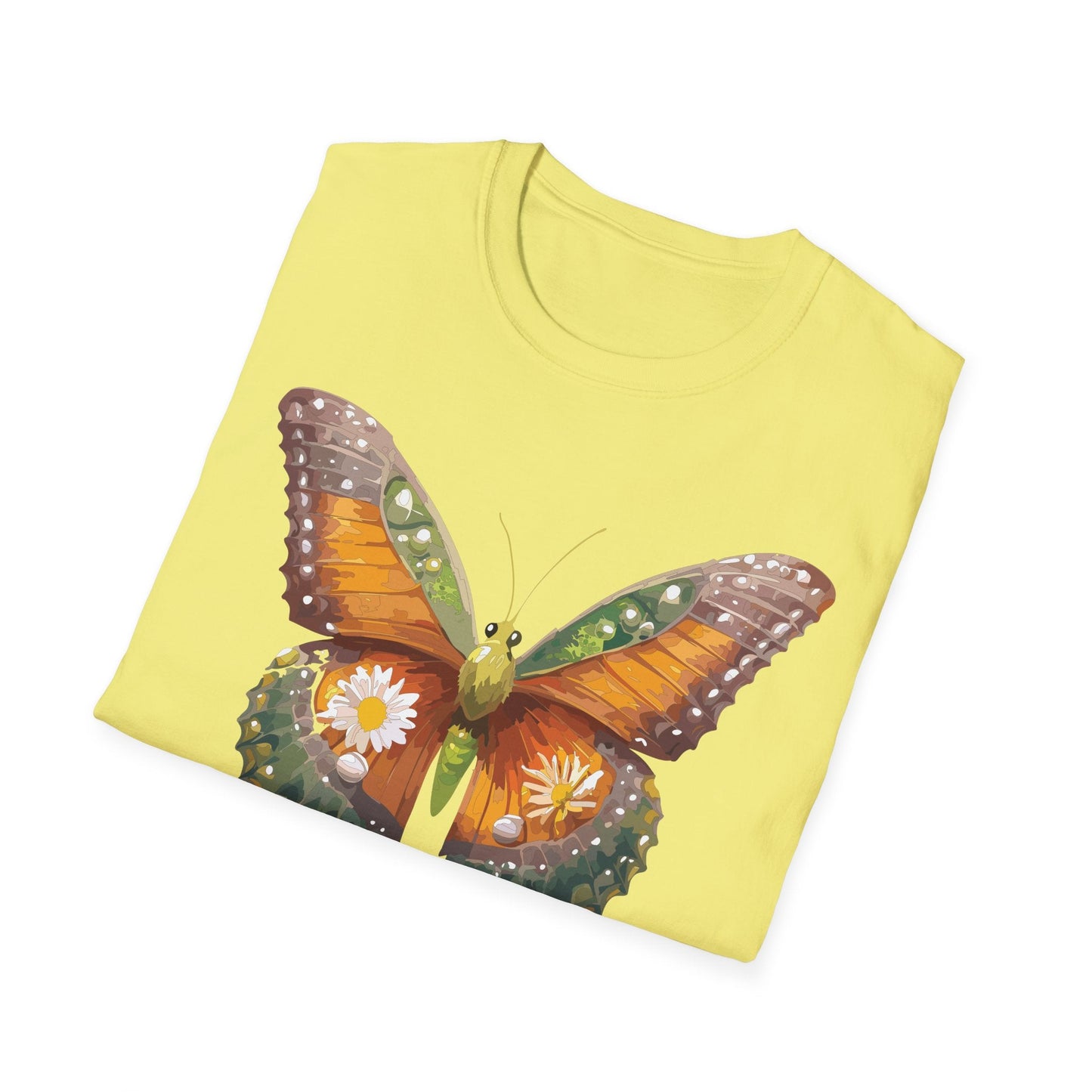 Butterfly T Shirt Unisex Monarch Shirt Gildan Softstyle 64000 100 Percent Ring Spun Cotton
