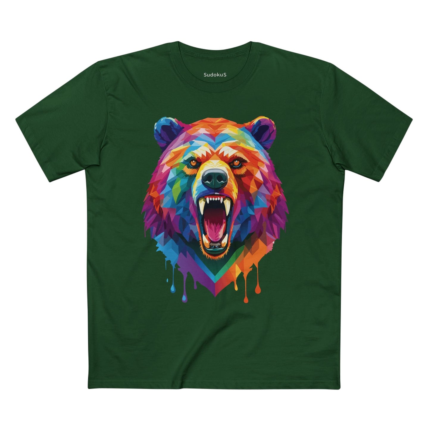Bear Graphic Unisex 100 Cotton Staple Tee with Animal Design Artwork 14