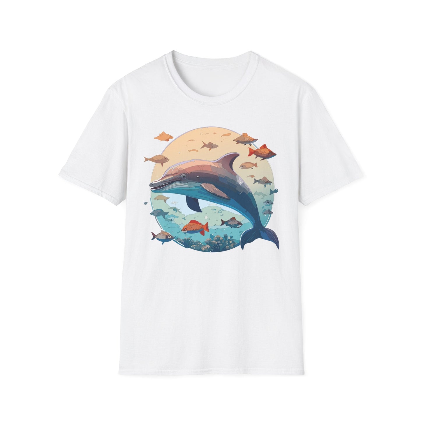 Dolphin Shirt Unisex Softstyle T Shirt 64000 100 Percent Ring Spun Cotton Tee For Everyday Comfort