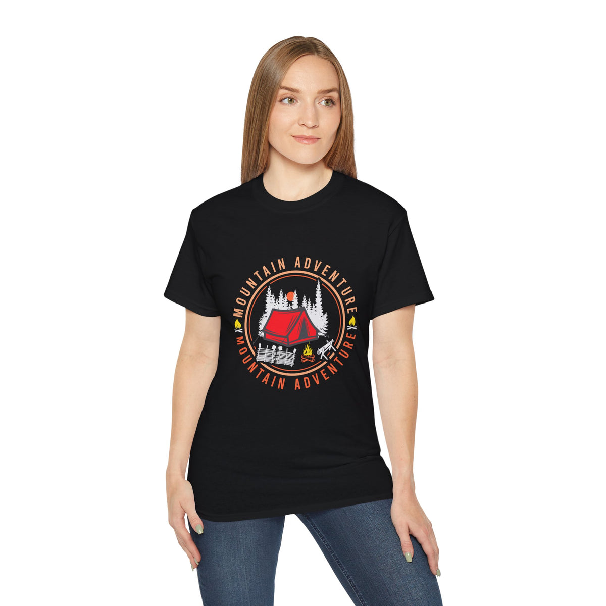 Mountain Adventure Tent Campfire T-Shirt | Camping Graphic Tee