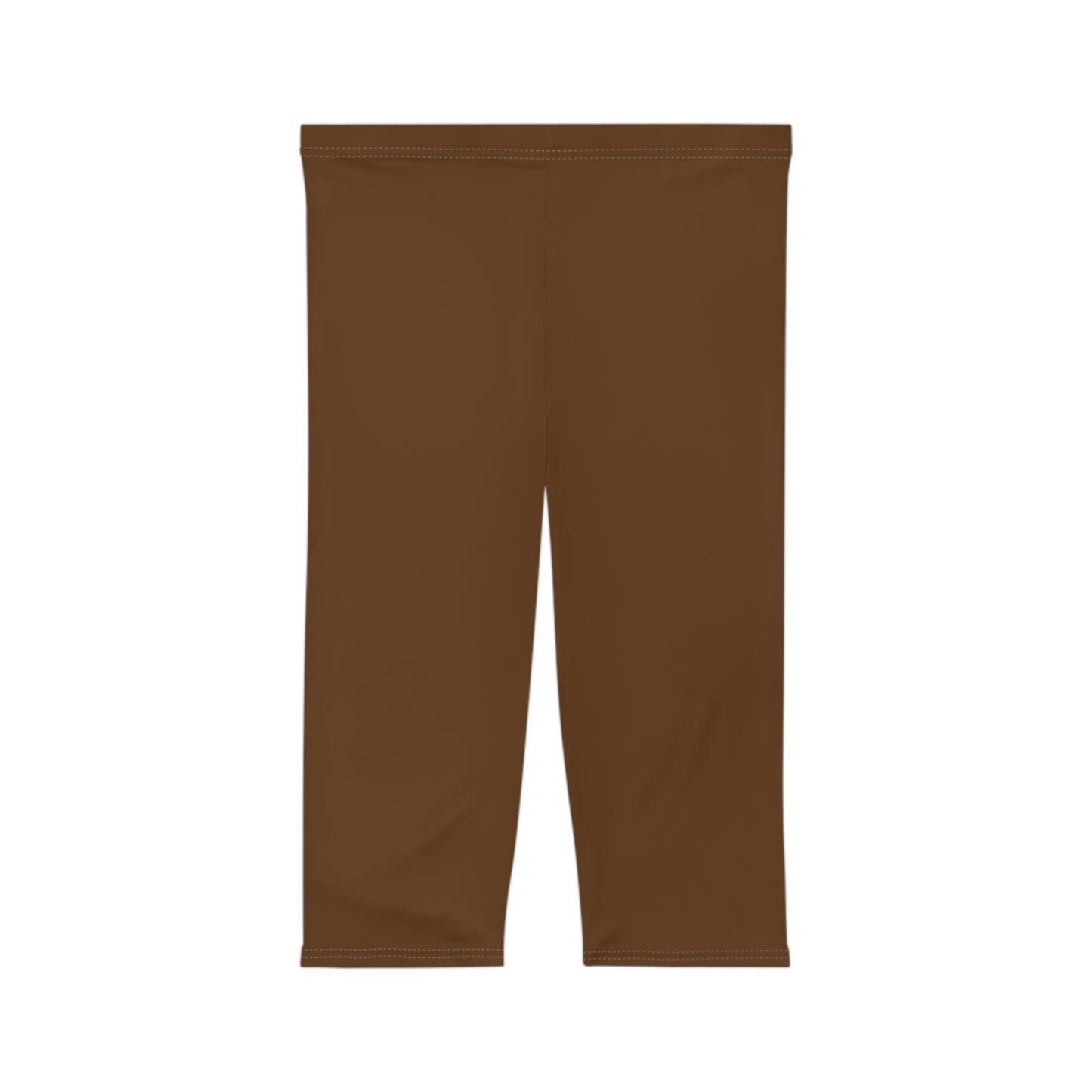 Brown Bark Color Women's Brushed Suede Poly Span Casual Capri Leggings XS-2XL