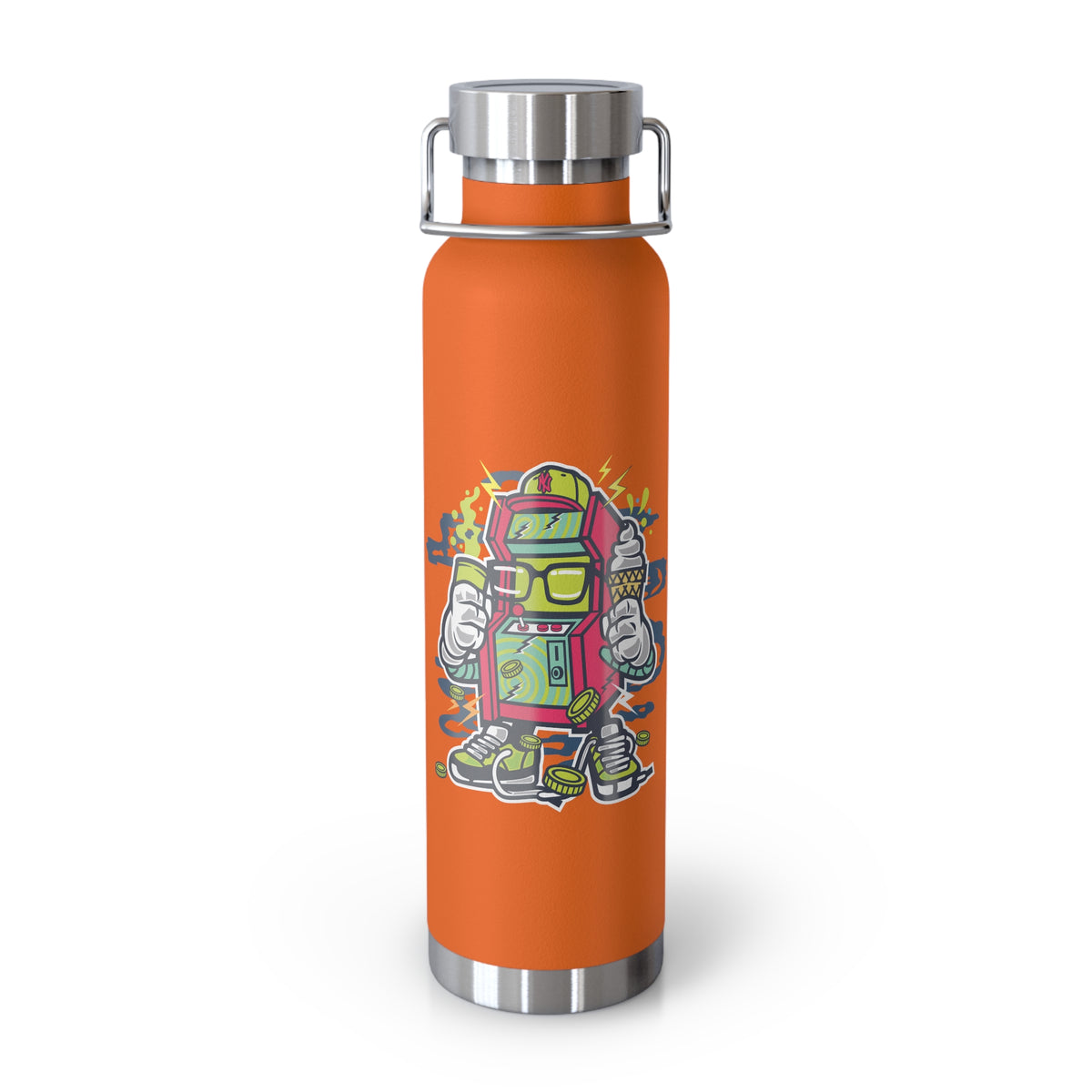 22oz Copper Insulated Water Bottle with Cartoon Design - CV2