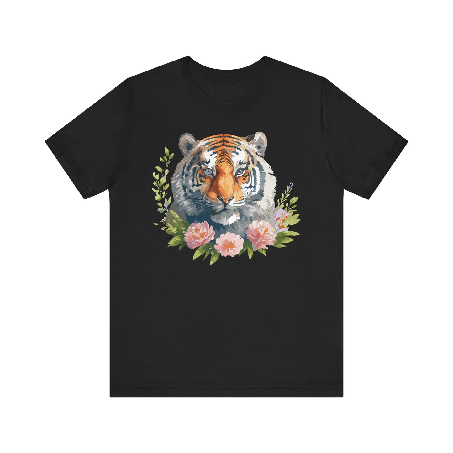 Floral Tiger Shirt, Animal Shirt, Tiger Tee, Unisex Tee, Floral T-shirt, T-Shirt with Animal