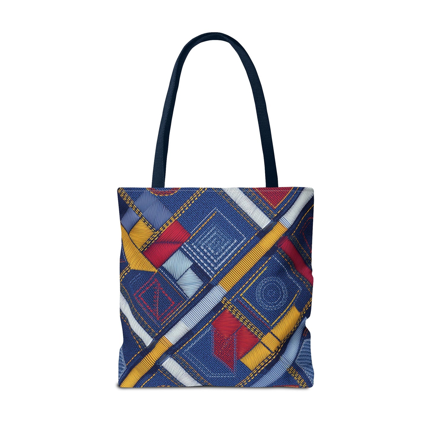 Denim Fabric Imitation Print Unisex Canvas Bag Poly Spun 3 Sizes Tote Bag 189-5