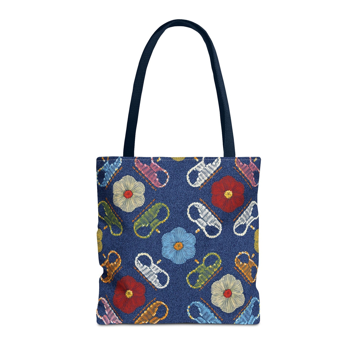 Denim Fabric Imitation Print Unisex Canvas Bag Poly Spun 3 Sizes Tote Bag 154