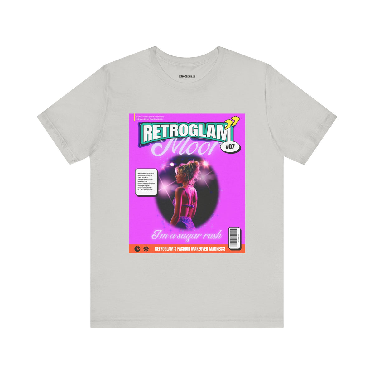 Magazine Cover Graphic Unisex Cotton Bella+Canvas Tee with Retro Poster ab27