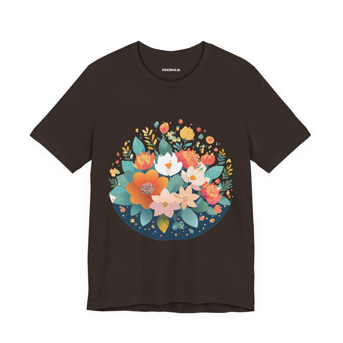 Floral Graphic Unisex Cotton Bella+Canvas Tee with Flowers Design ab100