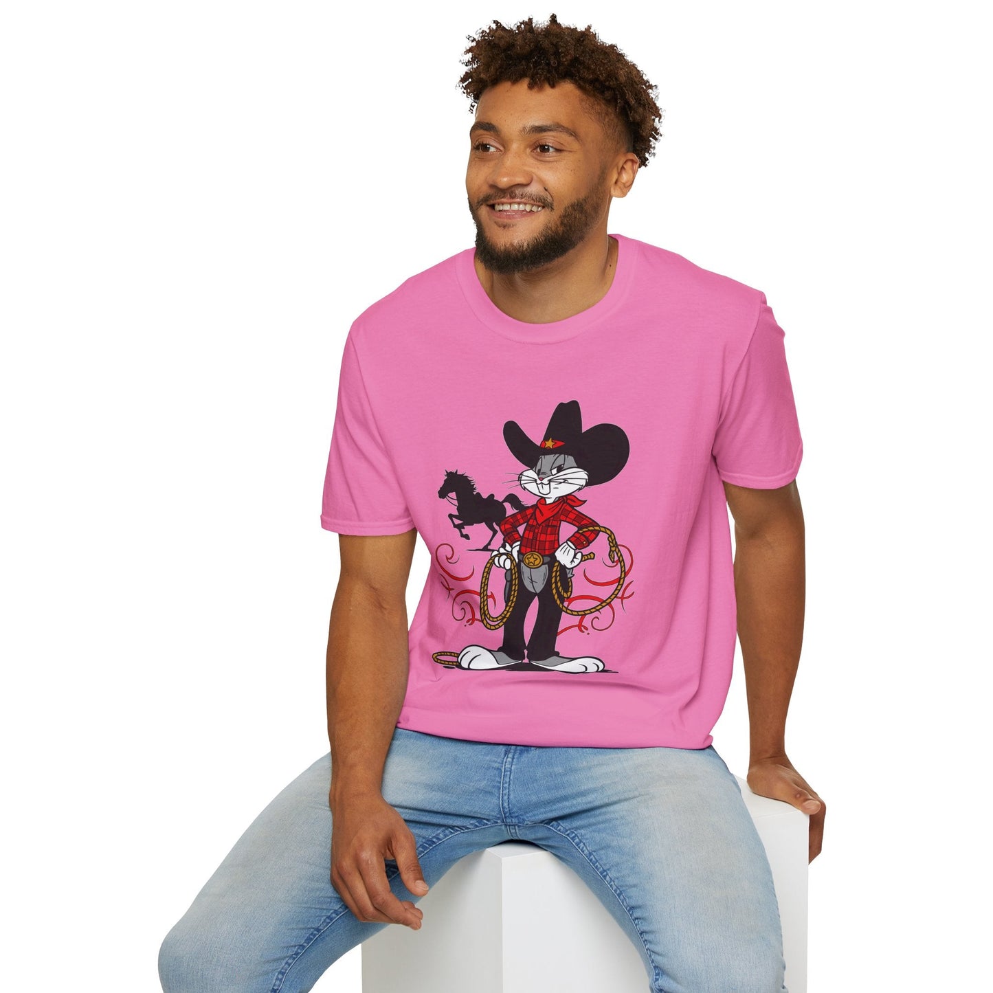 Bugs Bunny T Shirt Unisex Cartoon Tee Softstyle 64000 100 Percent Ring Spun Cotton