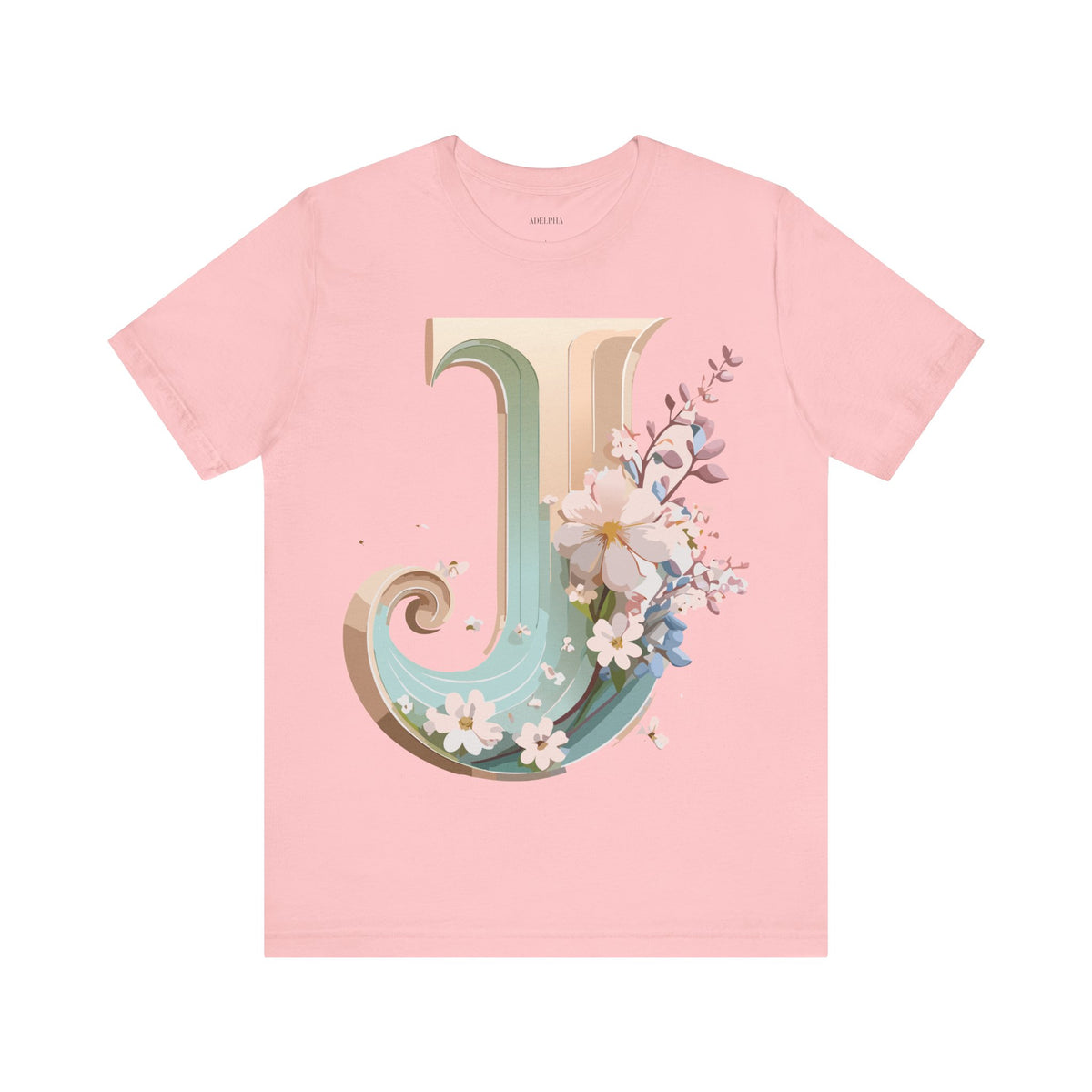 Letter J Graphic Unisex Cotton Bella+Canvas Tee with Art Letter Design