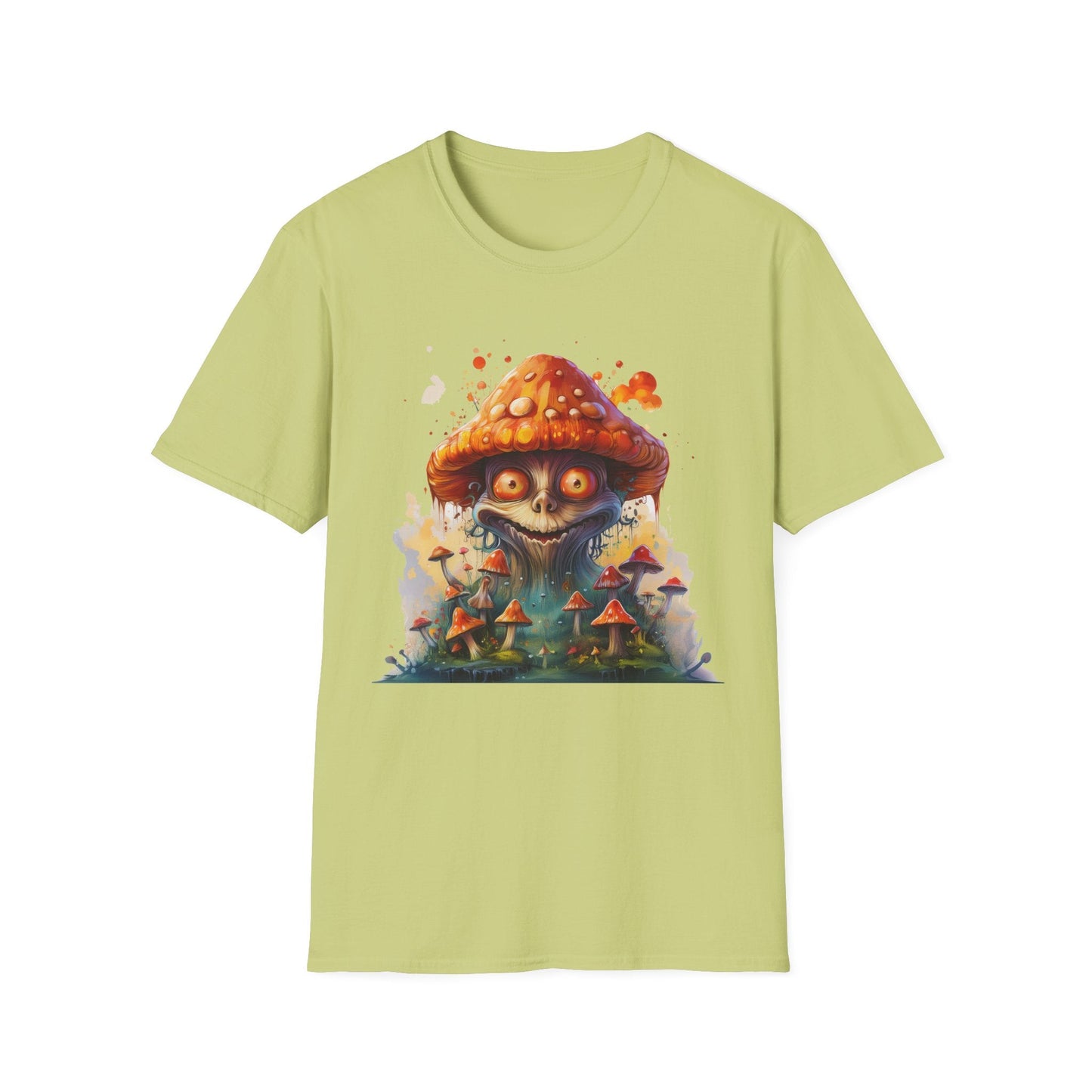 Funny Mashroom Tee Shirt Unisex Softstyle Cotton Art Design with Fungus Graphic Artwork Theme