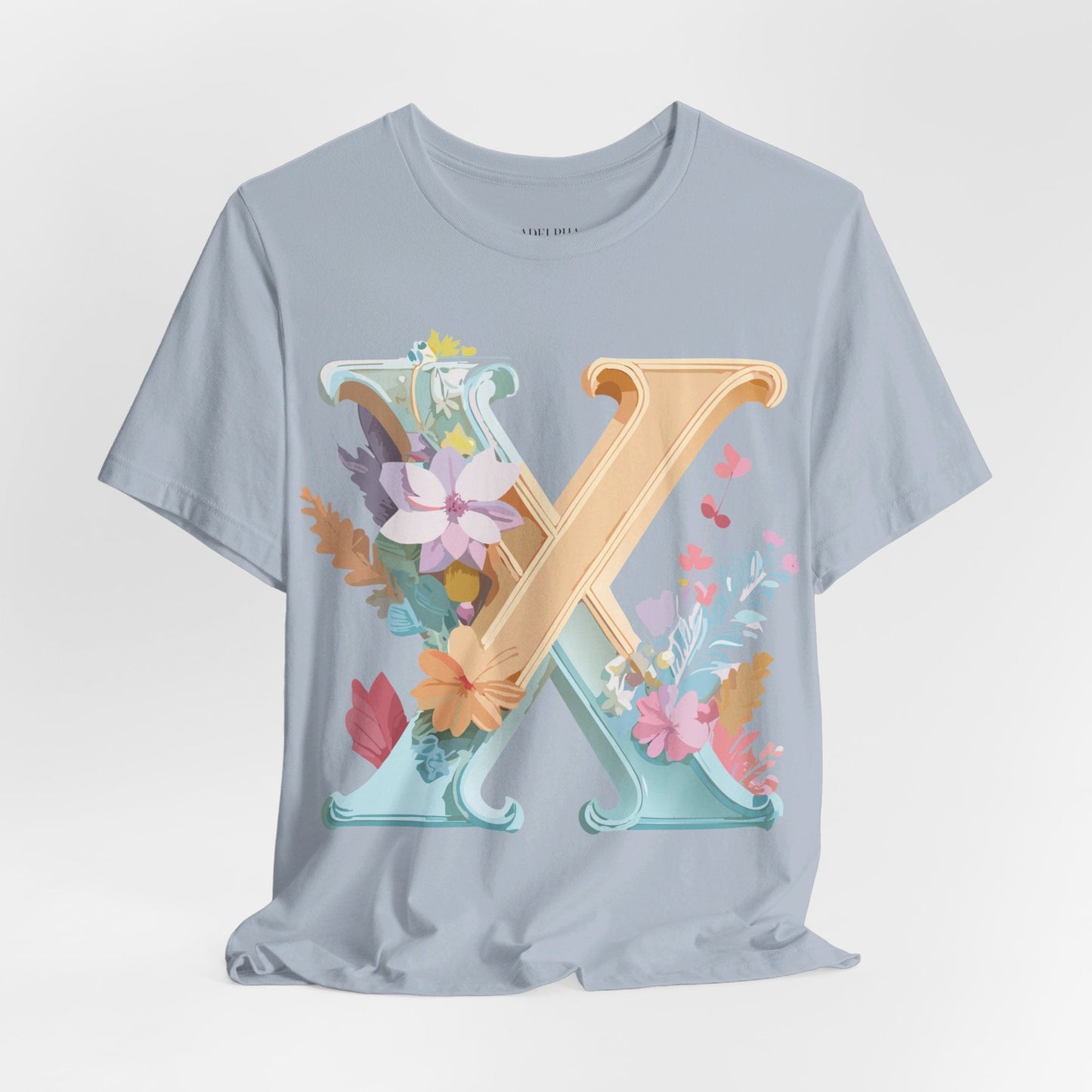 Letter X Shirt Unisex Graphic Tee Adelpha Vintage Inspired Artwork Short Sleeve Edition