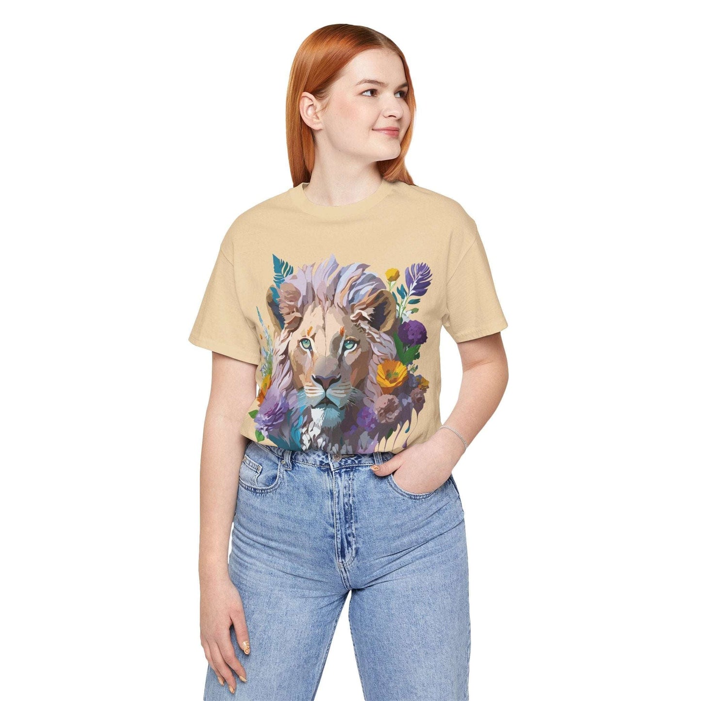 Lion Graphic Unisex 100 Cotton Vintage Animal Artwork Tee 3
