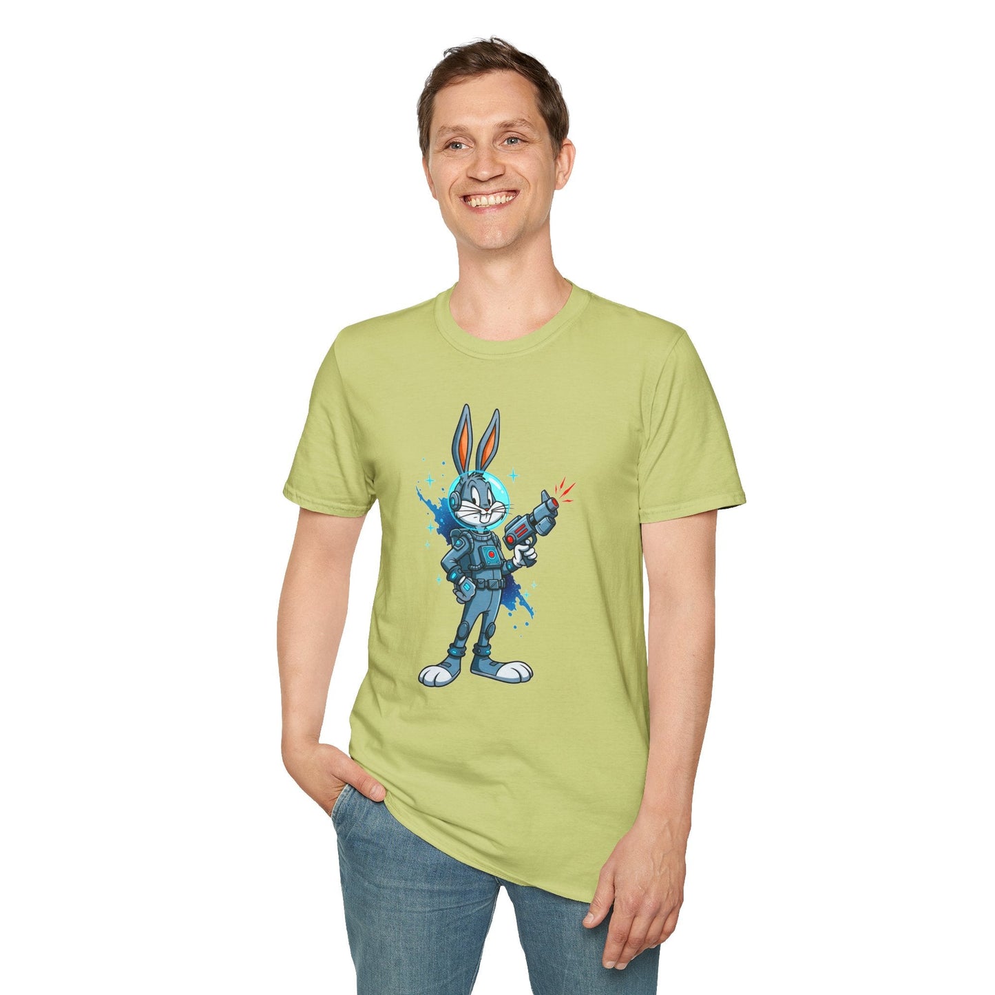 Bugs Bunny Shirt Unisex Gildan Softstyle 64000 Cartoon Tee 100 Percent Ring Spun Cotton