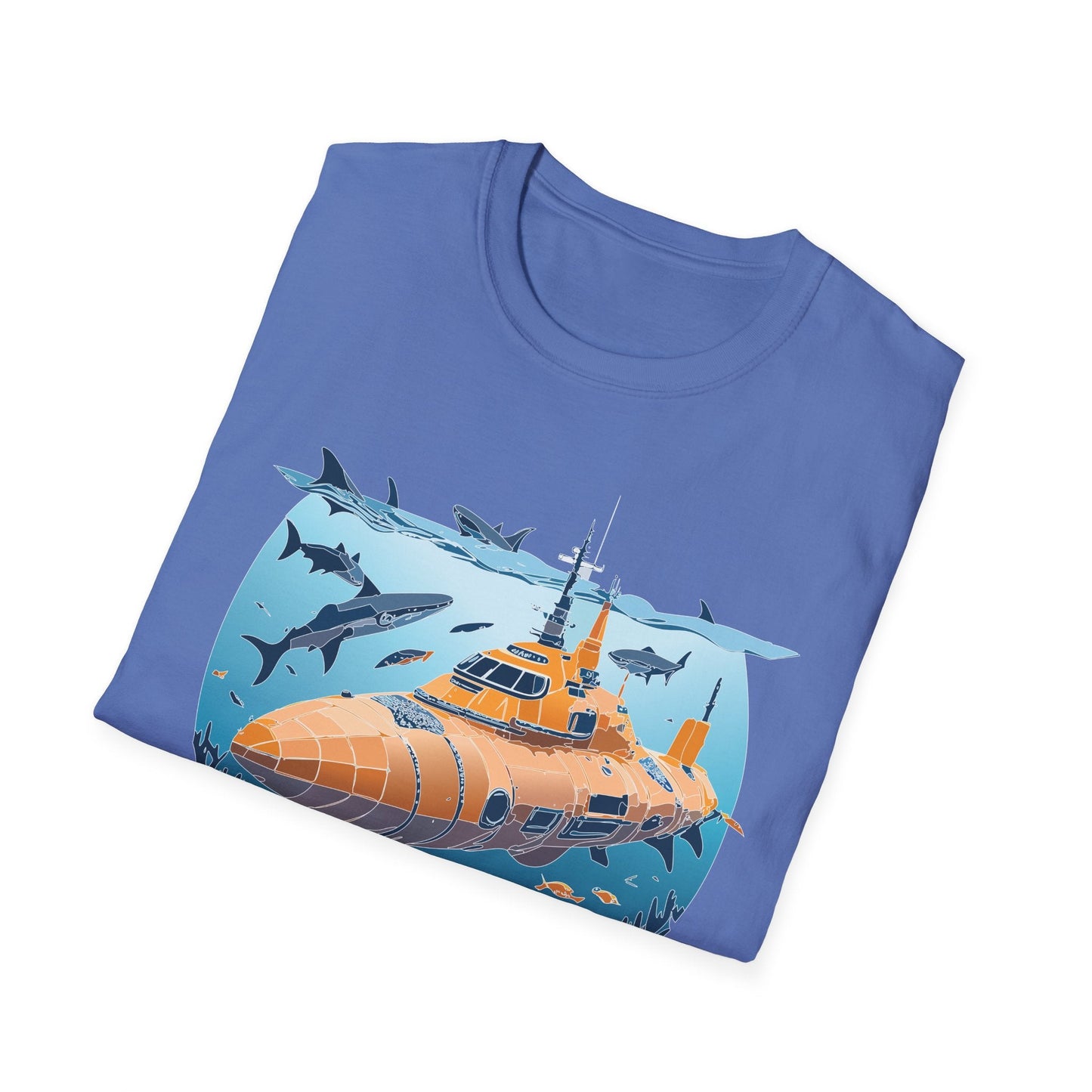 Ocean Graphic Tee Shirt Unisex Softstyle 64000 Gildan Lightweight Breathable Ocean Design U Boat